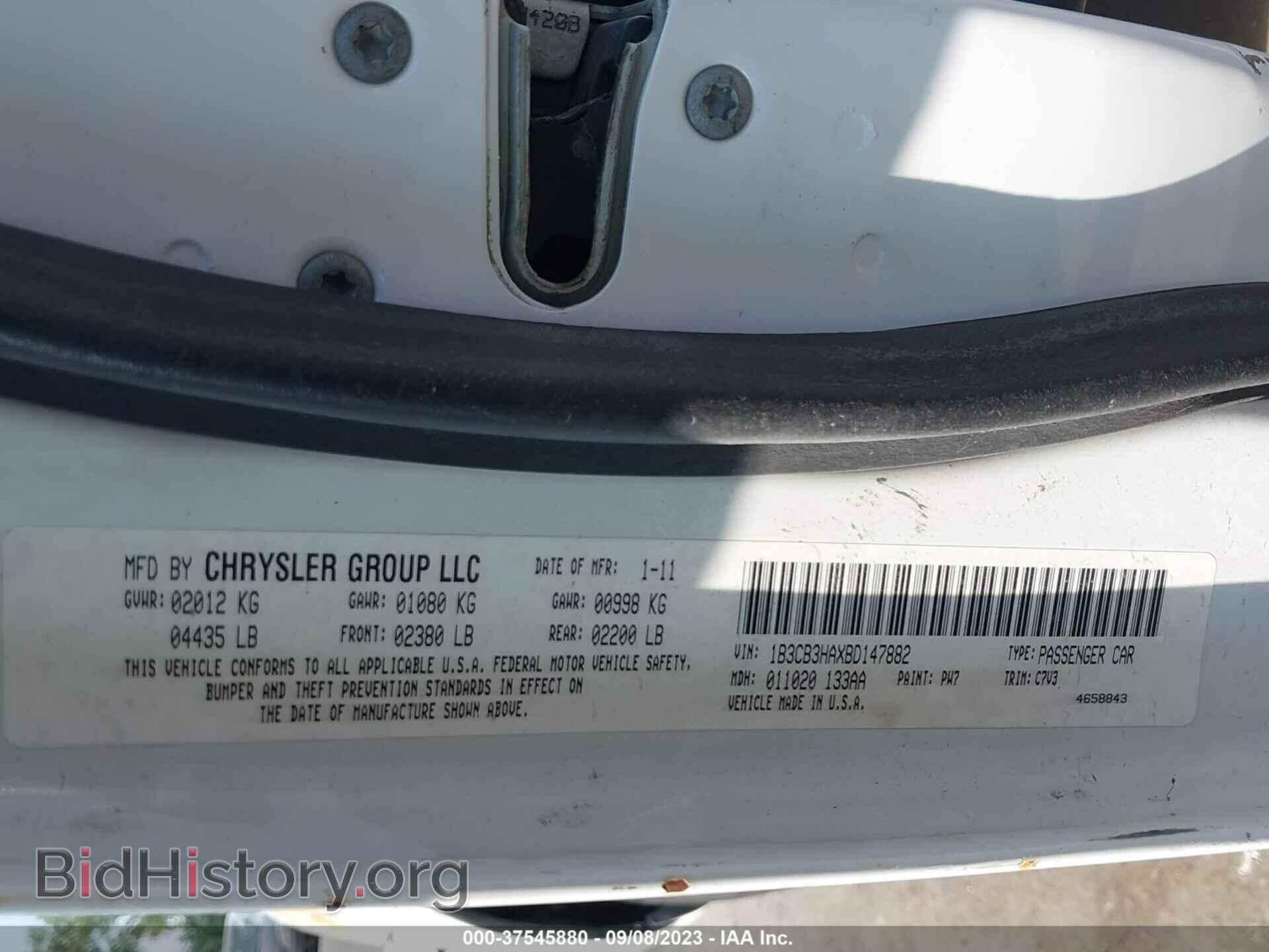 2011 DODGE CALIBER - VIN: 1B3CB3HA7BD296640 - Фото 9