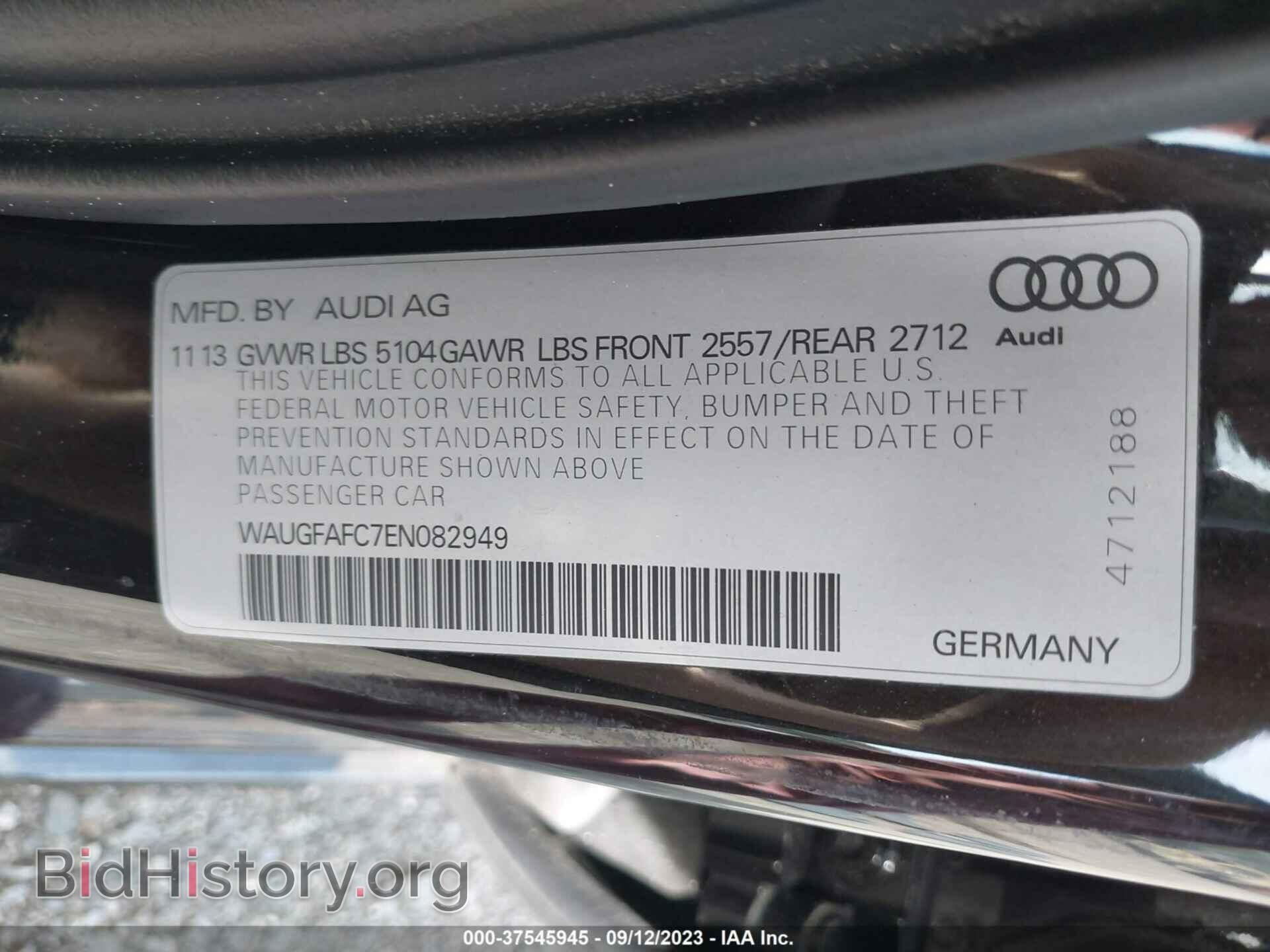 2014 AUDI A6 - VIN: WAUGFAFC7EN082949 - Photo 9