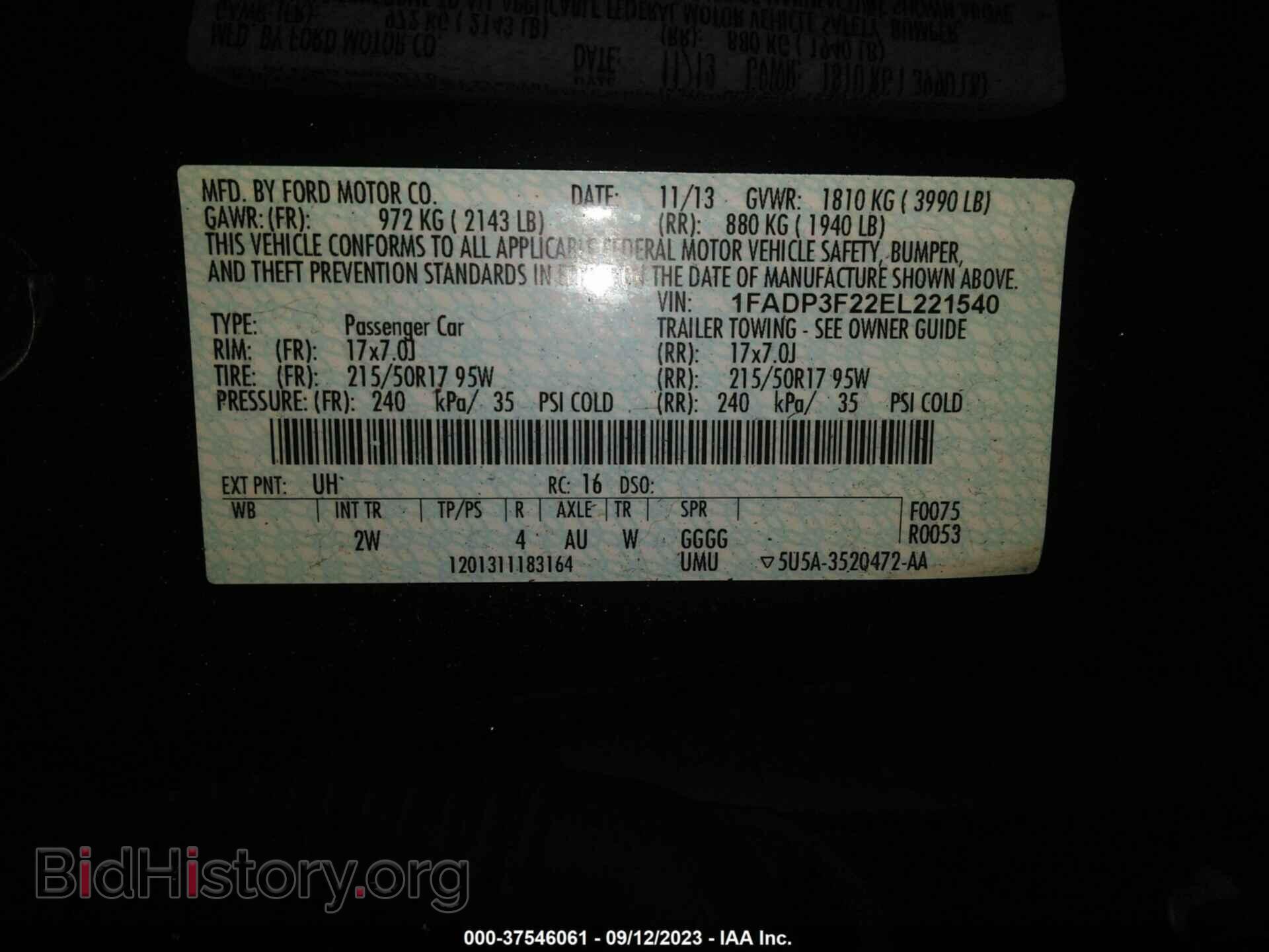 2014 FORD FOCUS - VIN: 1FADP3F22EL221540 - Photo 9
