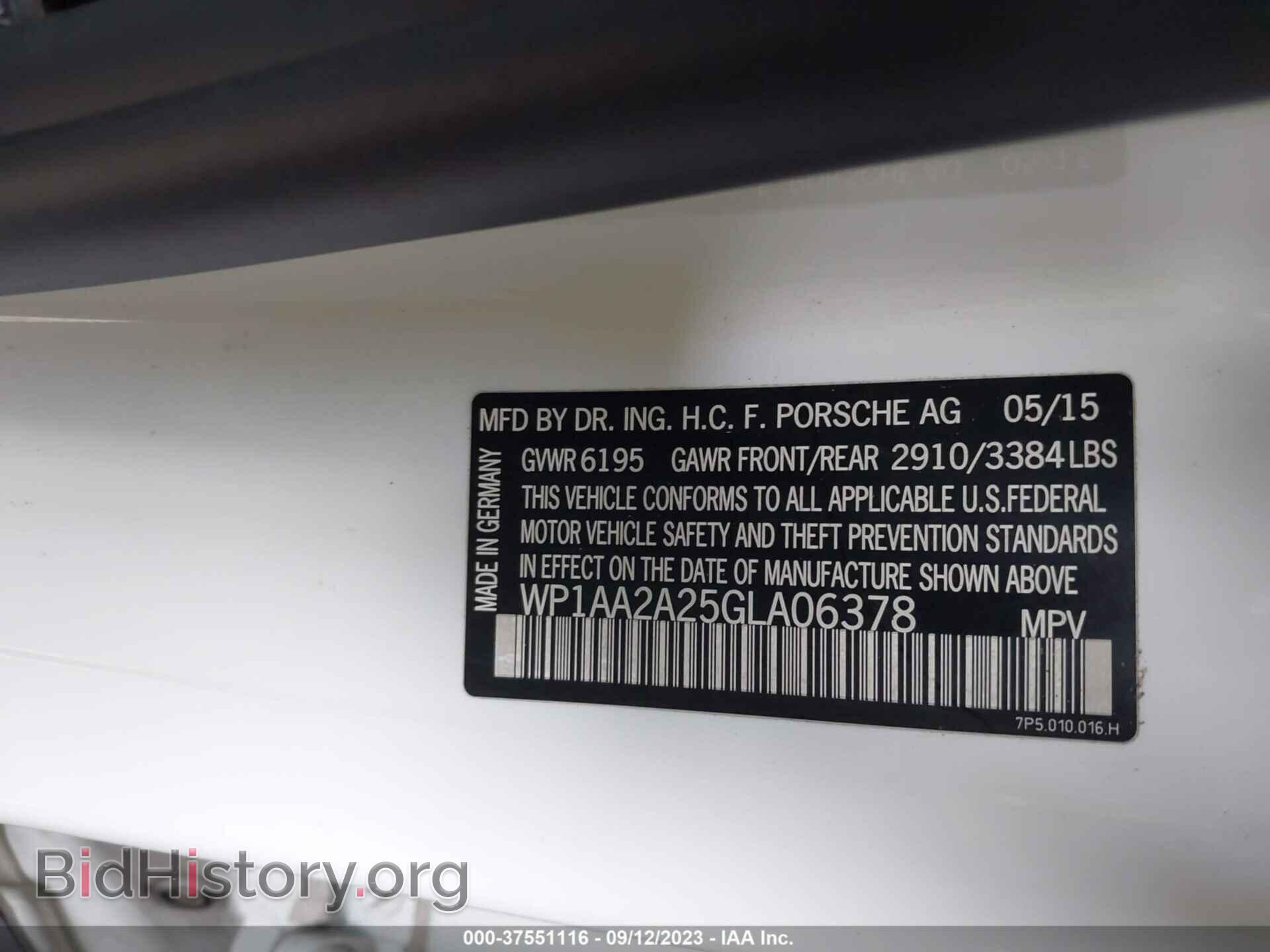 2016 PORSCHE CAYENNE - VIN: WP1AA2A25GLA06378 - Фото 9