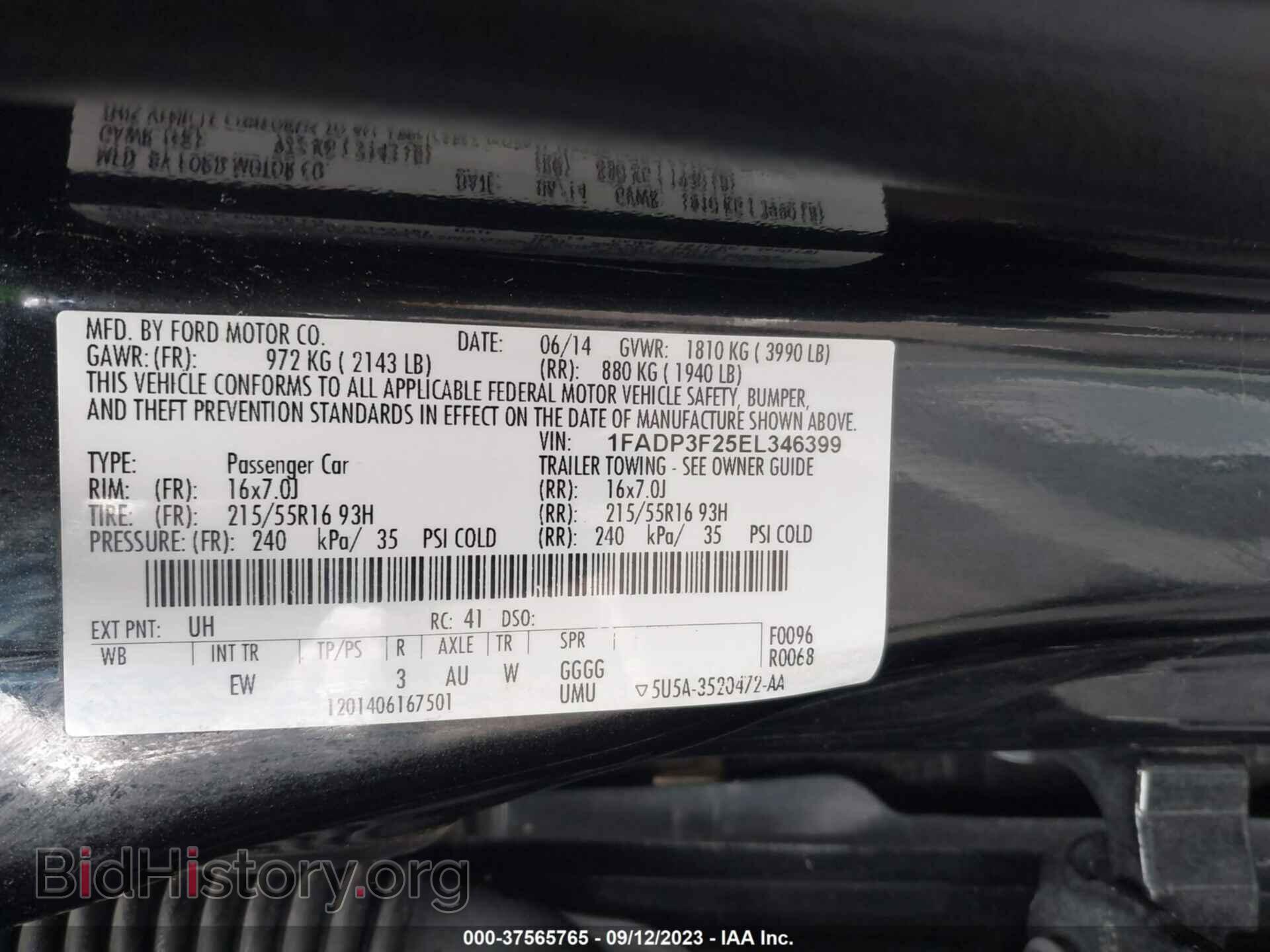 2014 FORD FOCUS - VIN: 1FADP3F25EL346399 - Photo 9