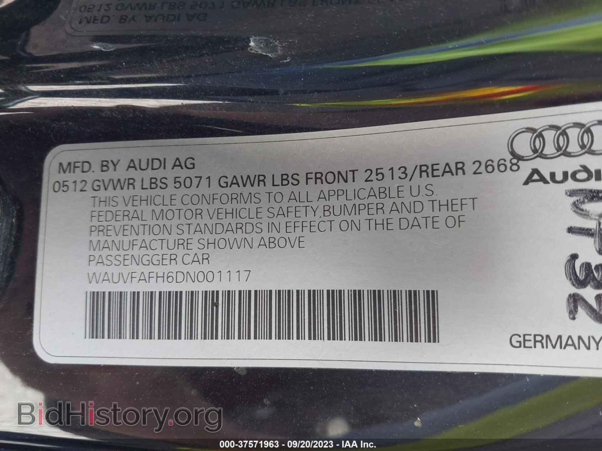 2013 AUDI A5 - VIN: WAUVFAFH6DN001117 - Фото 9