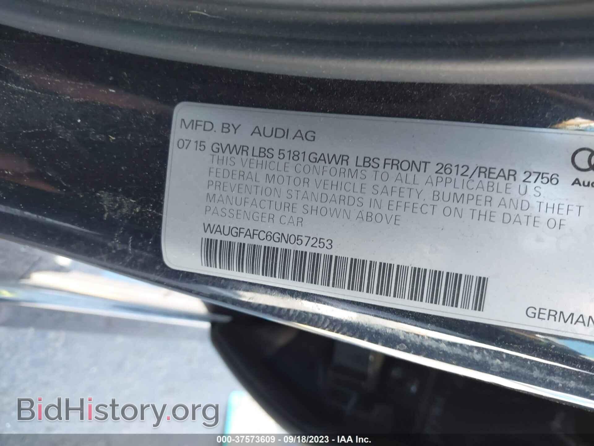 2016 AUDI A6 - VIN: WAUGFAFC6GN057253 - Фото 9