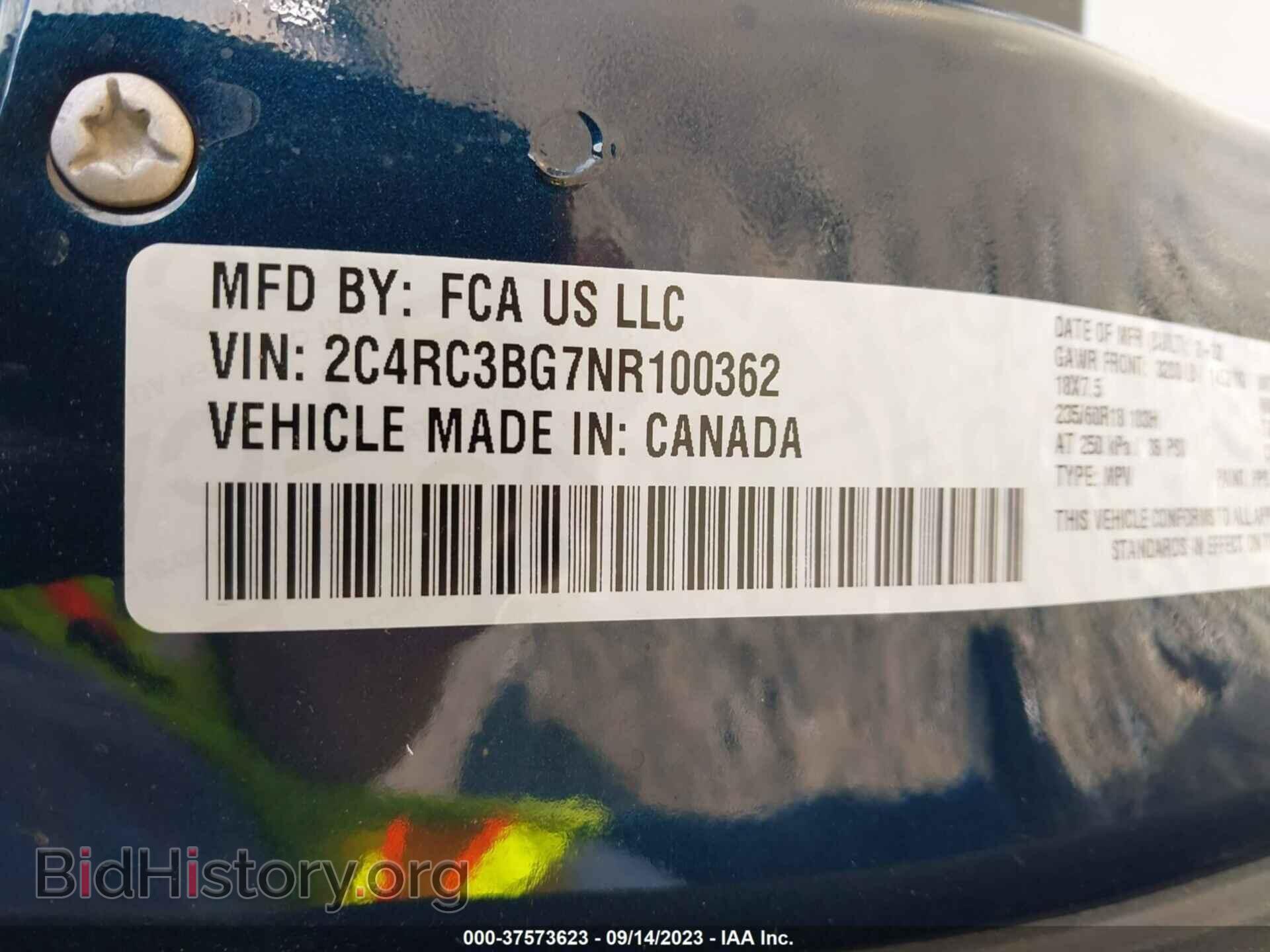 2022 CHRYSLER PACIFICA - VIN: 2C4RC3BG7NR100362 - Фото 9