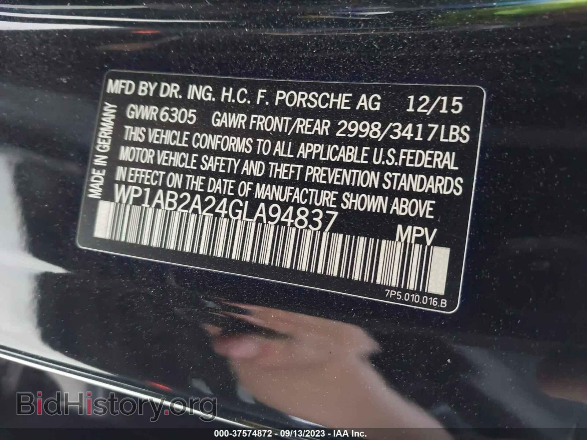 2016 PORSCHE CAYENNE - VIN: WP1AB2A24GLA94837 - Фото 9