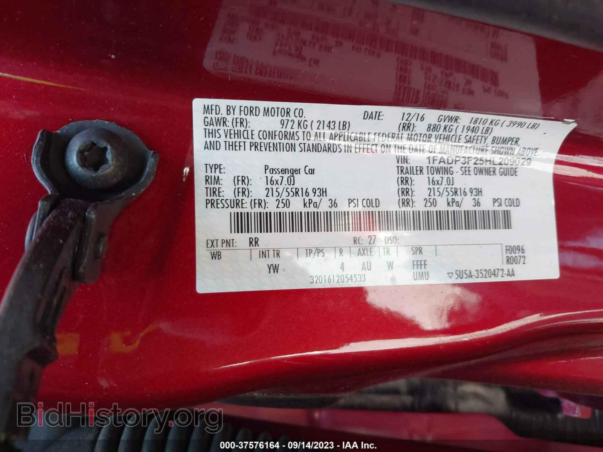 2017 FORD FOCUS - VIN: 1FADP3F25HL209029 - Фото 9