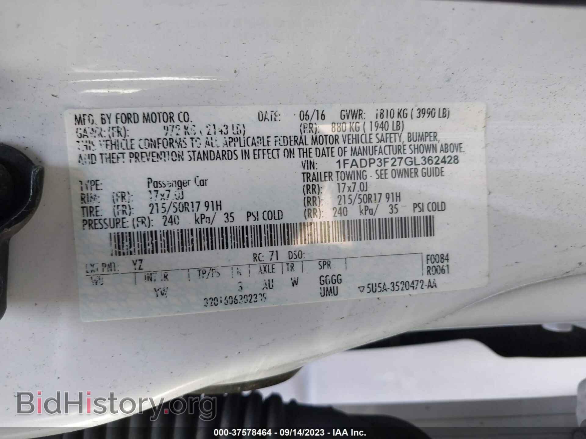 2016 FORD FOCUS - VIN: 1FADP3F27GL362428 - Photo 9