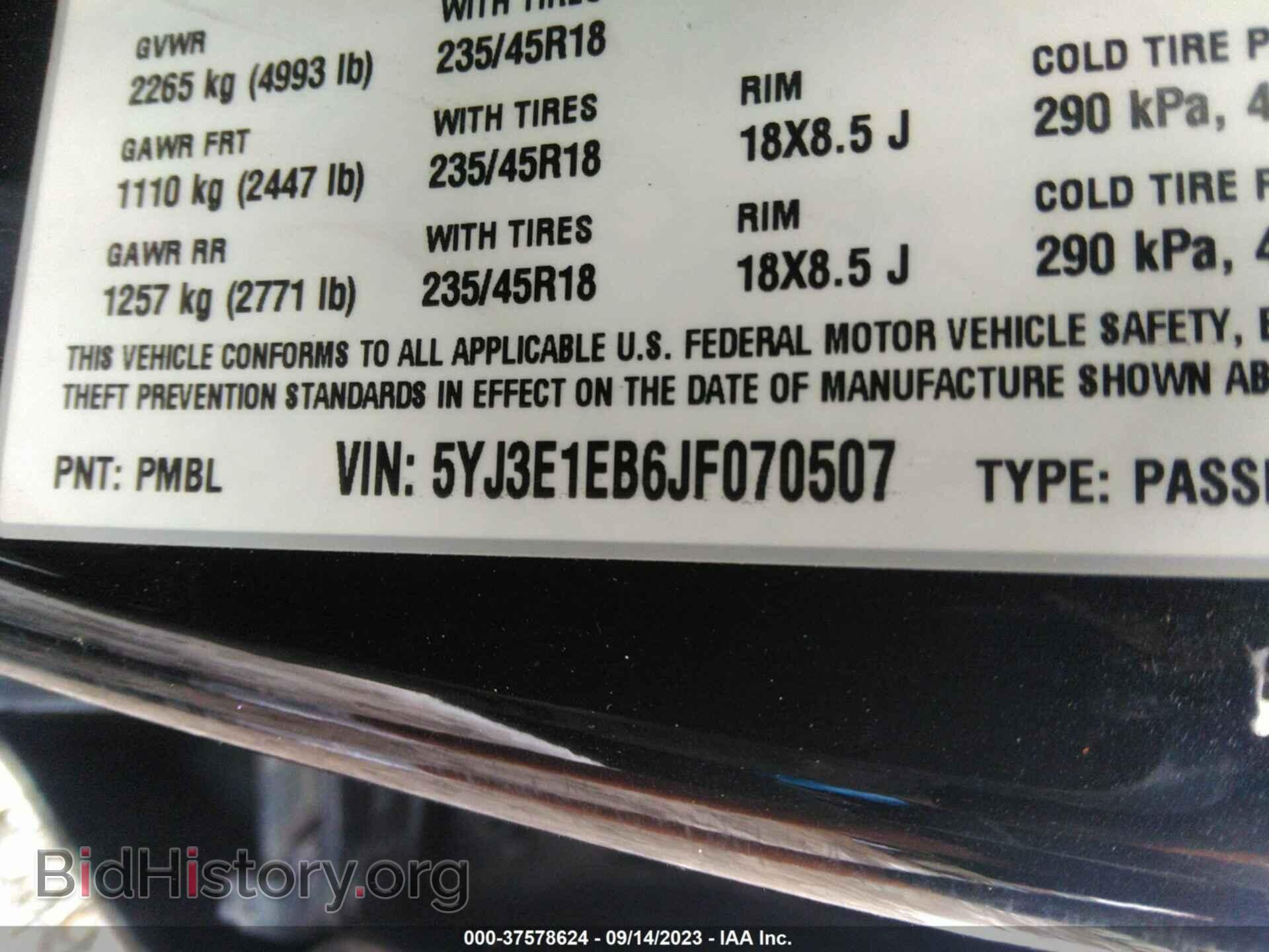 2018 TESLA MODEL 3 - VIN: 5YJ3E1EB6JF070507 - Фото 9