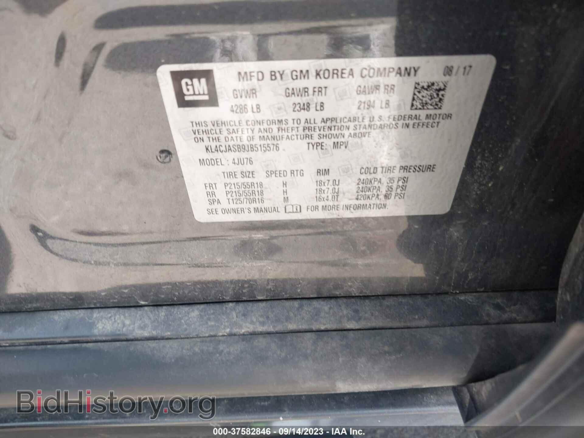 2018 BUICK ENCORE - VIN: KL4CJASB9JB515576 - Photo 9
