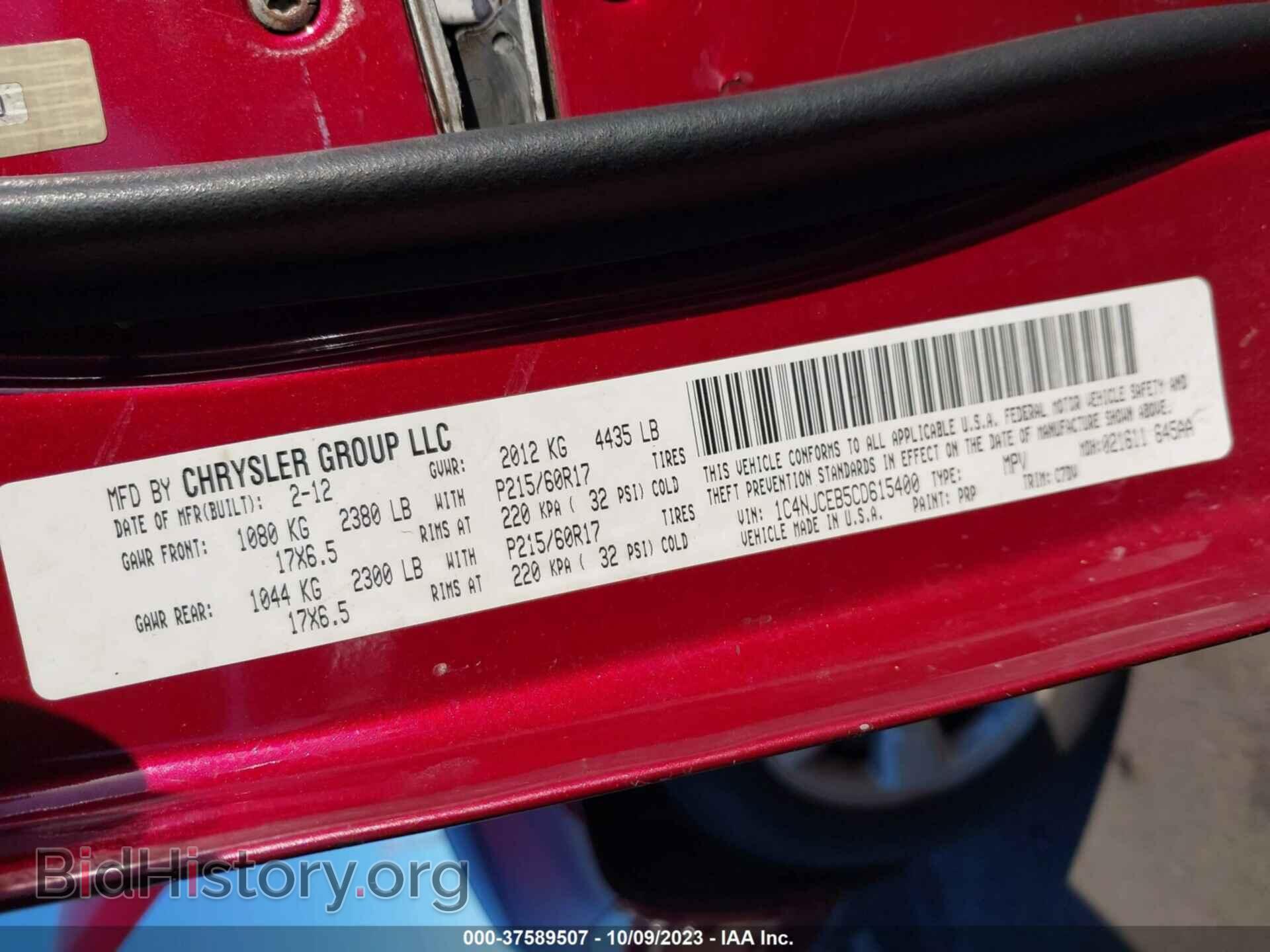 2012 JEEP COMPASS - VIN: 1C4NJCEB5CD615400 - Photo 9