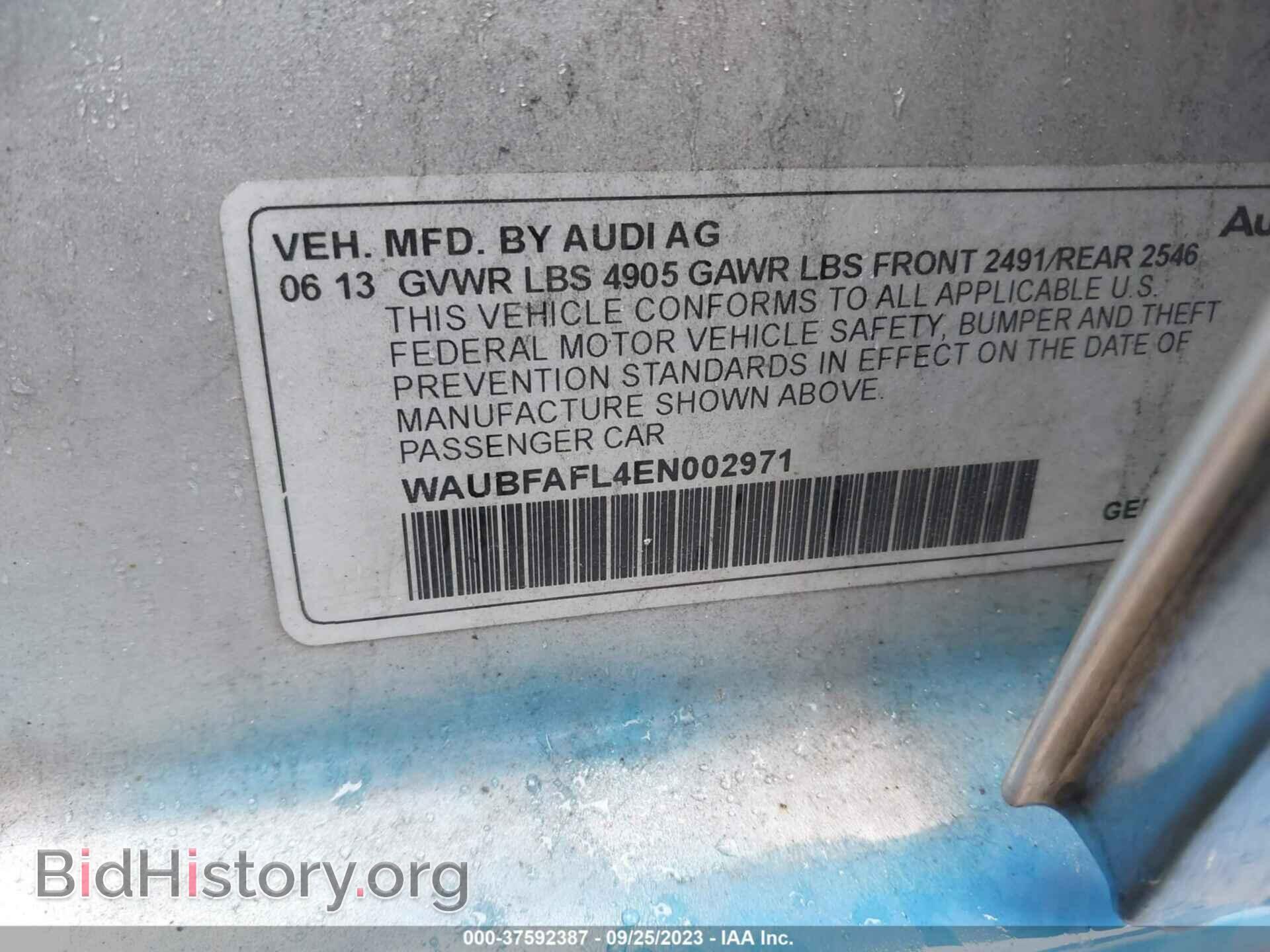 2014 AUDI A4 - VIN: WAUBFAFL4EN002971 - Photo 9