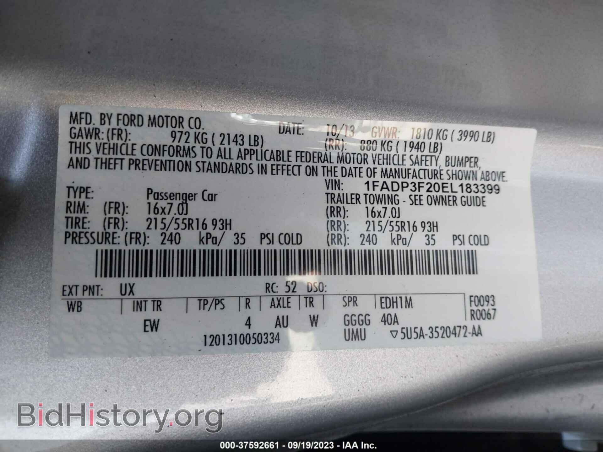 2014 FORD FOCUS - VIN: 1FADP3F20EL183399 - Photo 9