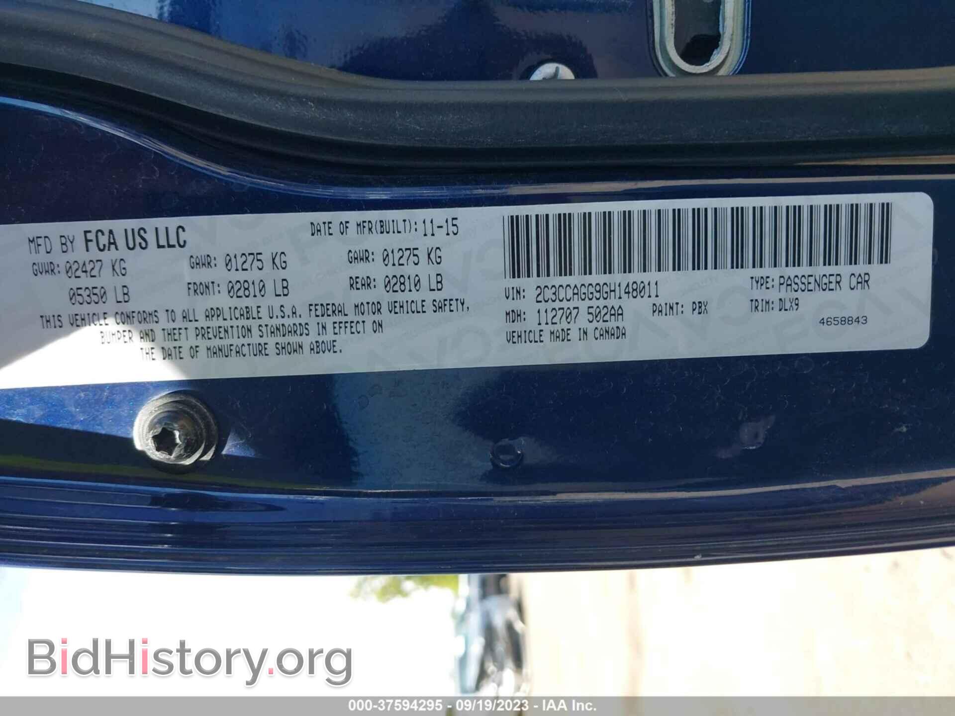 2016 CHRYSLER 300 - VIN: 2C3CCAGG9GH148011 - Photo 9