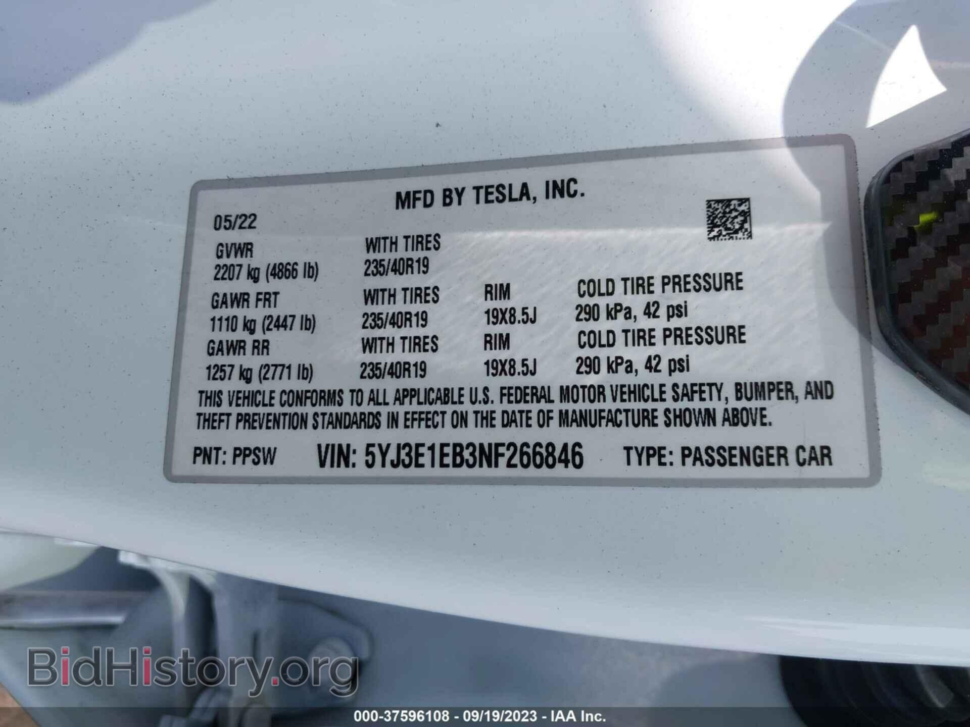 2022 TESLA MODEL 3 - VIN: 5YJ3E1EB3NF266846 - Photo 9