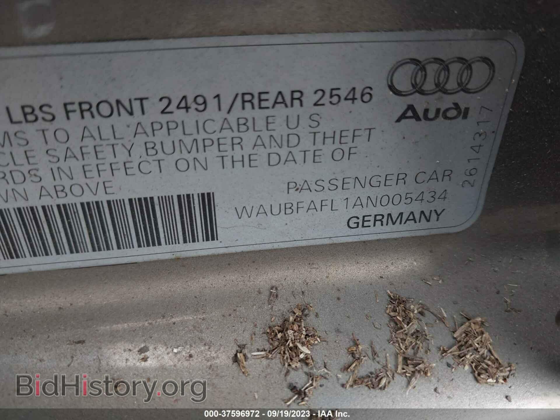 2010 AUDI A4 - VIN: WAUBFAFL1AN005434 - Фото 9
