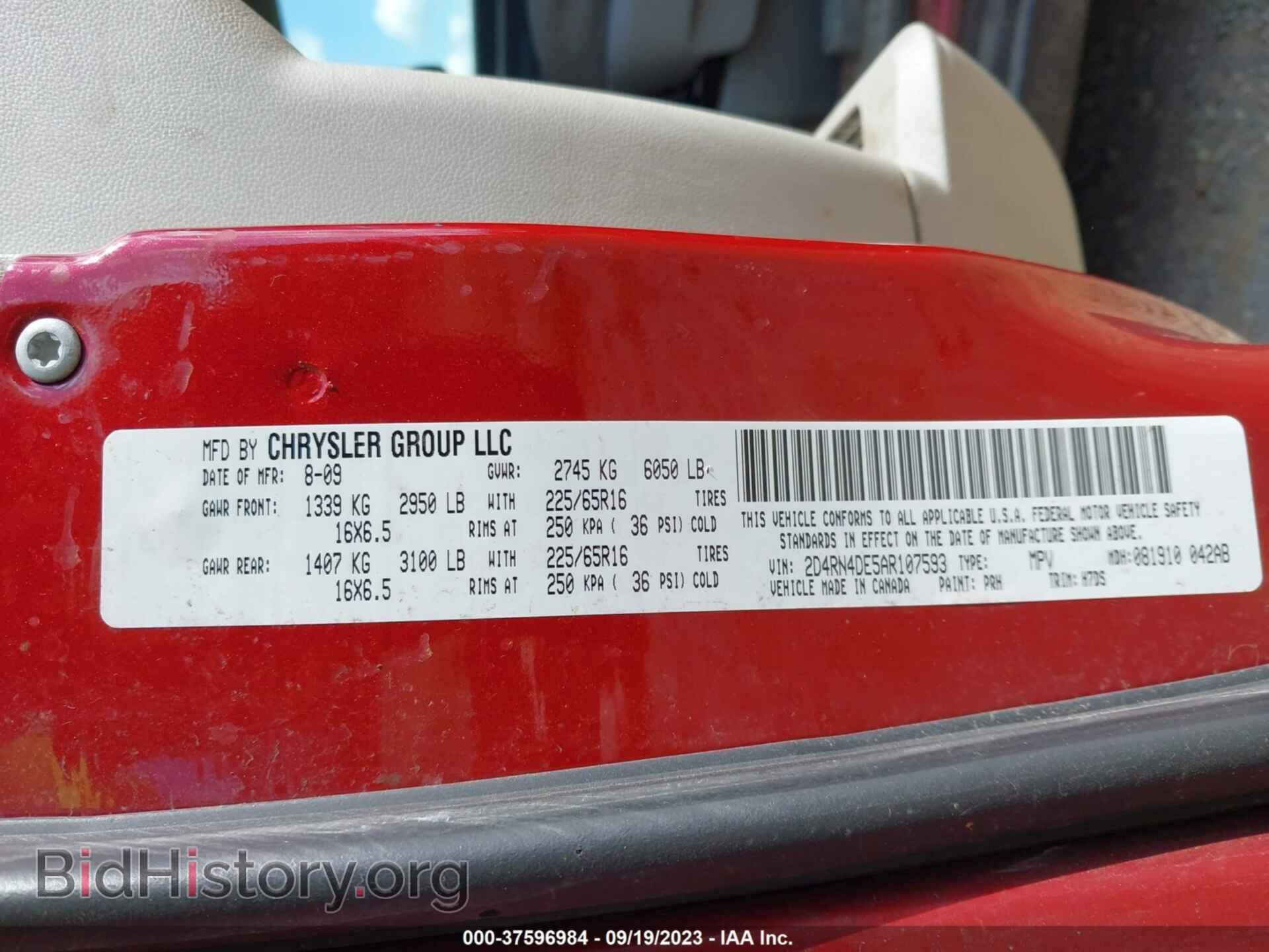 2010 DODGE GRAND CARAVAN - VIN: 2D4RN4DE5AR107593 - Фото 9