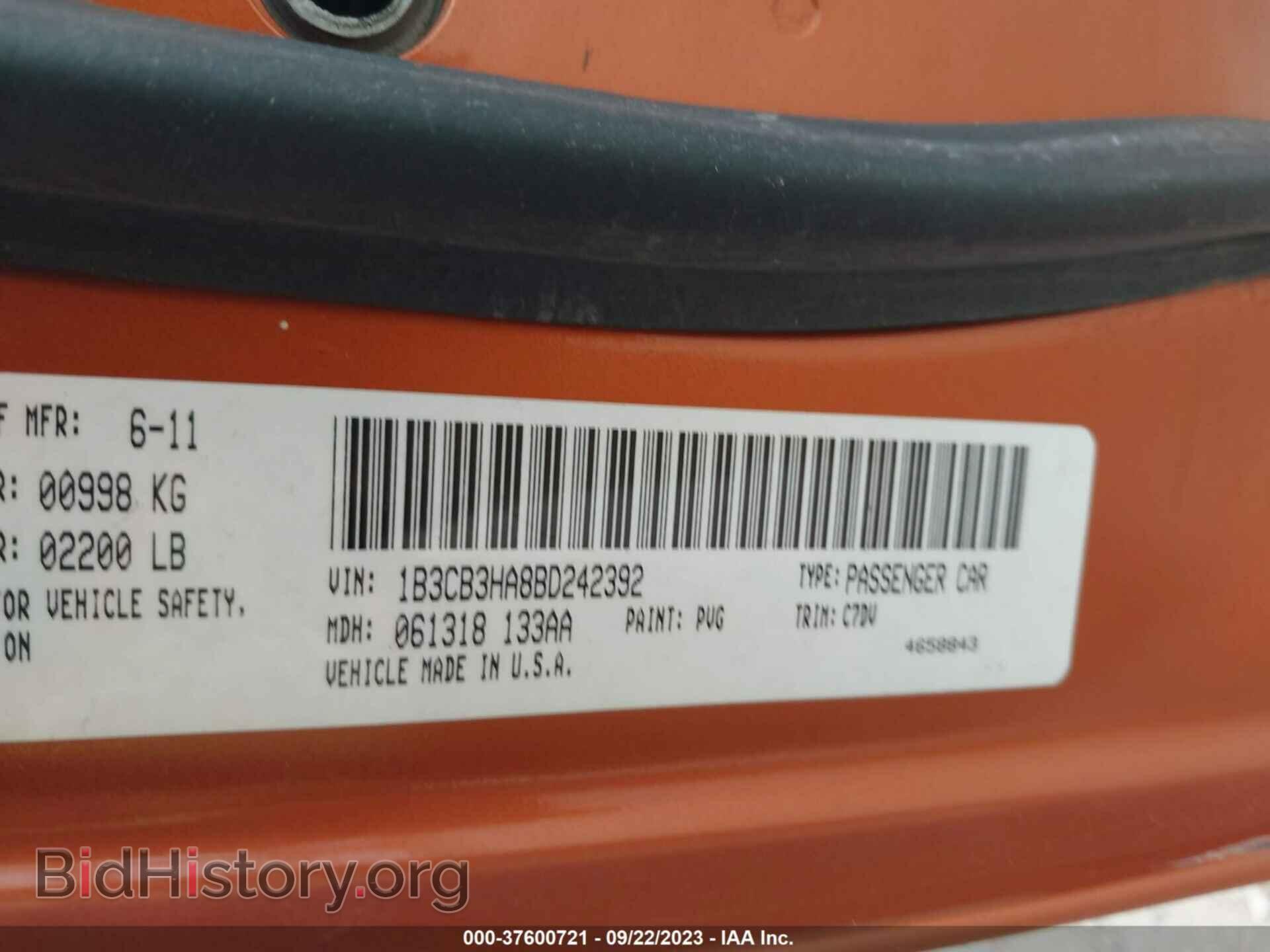 2011 DODGE CALIBER - VIN: 1B3CB3HA8BD242392 - Photo 9