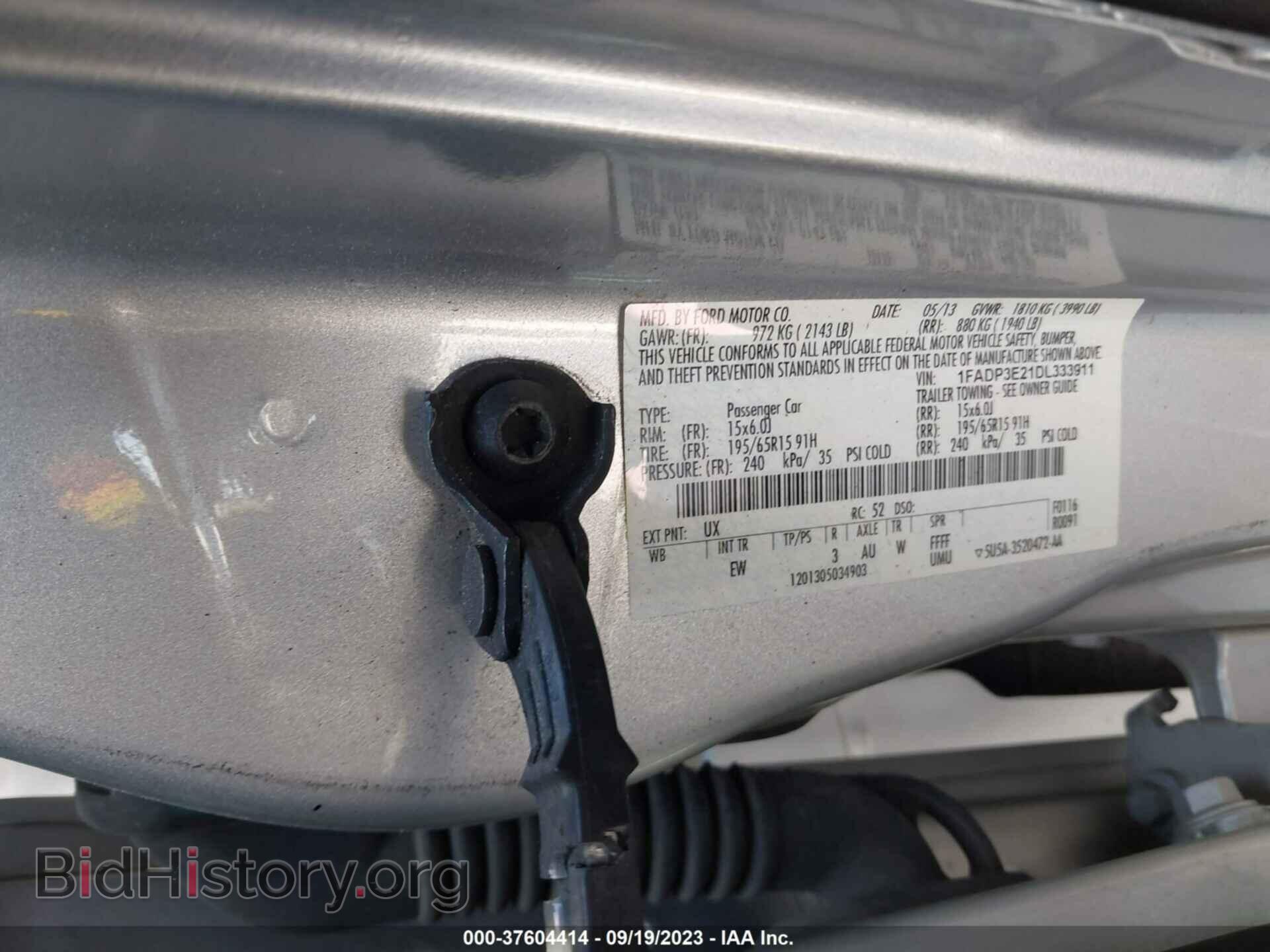 2013 FORD FOCUS - VIN: 1FADP3E21DL333911 - Фото 9