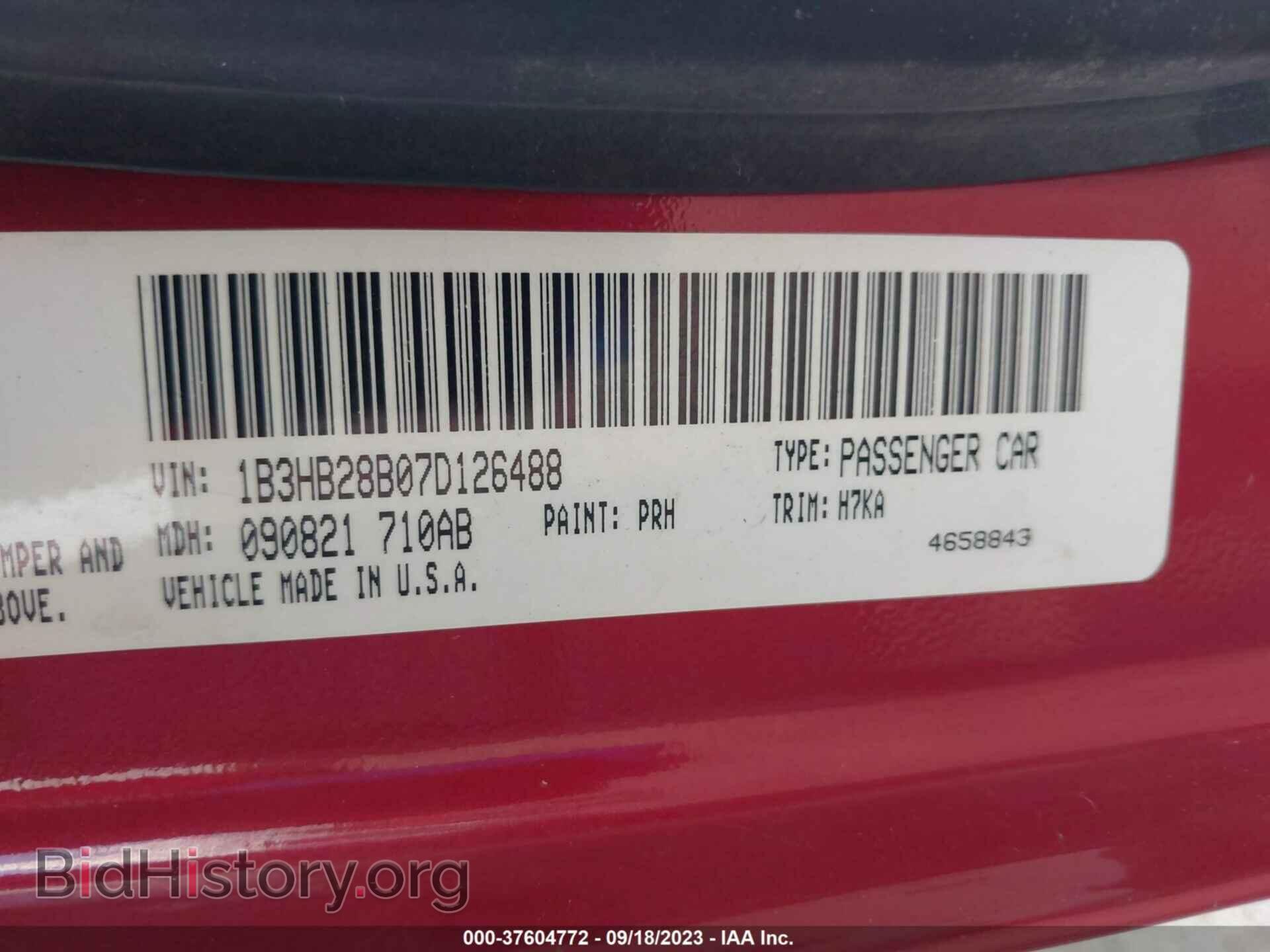 2007 DODGE CALIBER - VIN: 1B3HB28B07D126488 - Фото 9