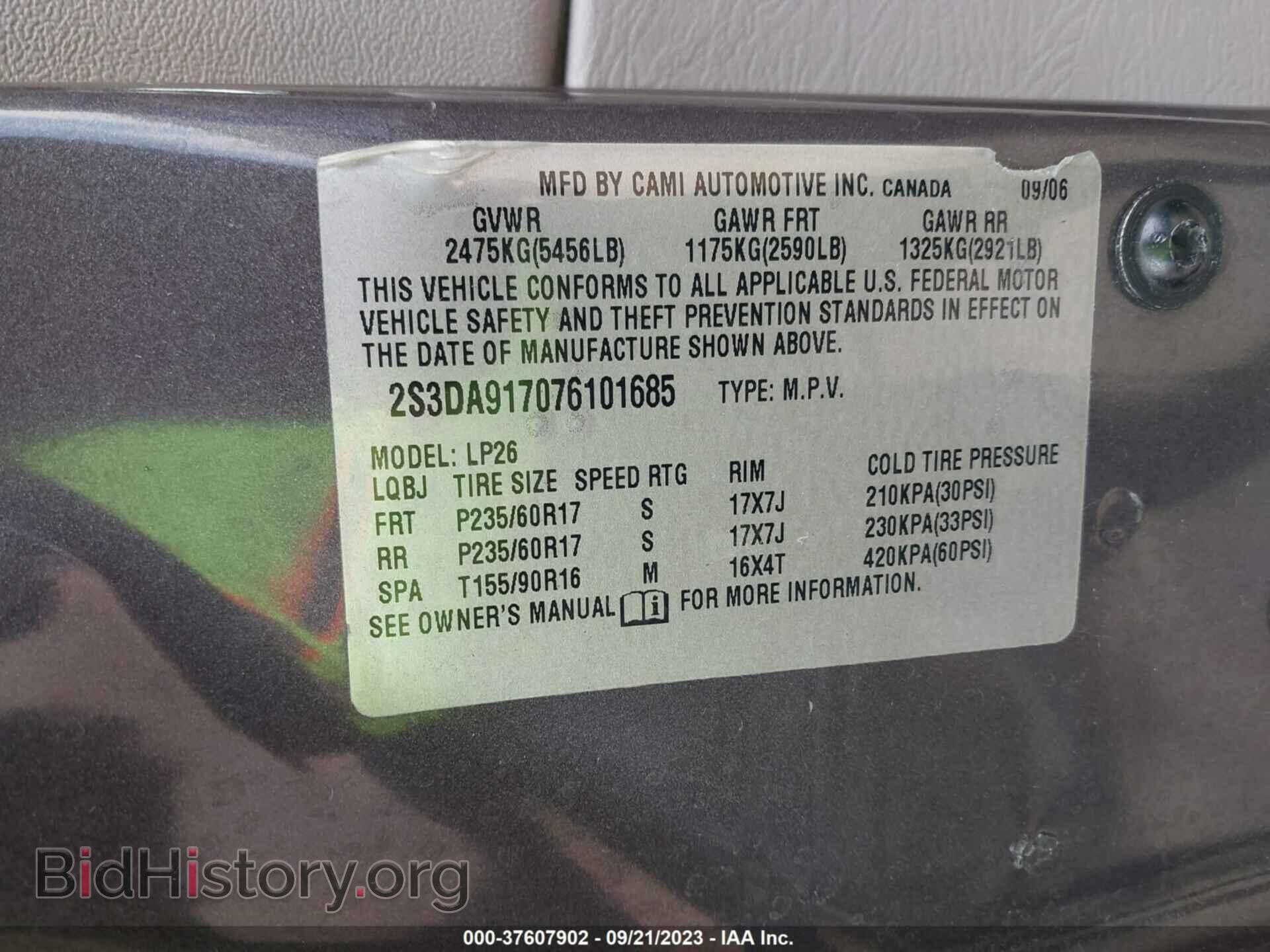 2007 SUZUKI XL7 - VIN: 2S3DA917076101685 - Фото 9