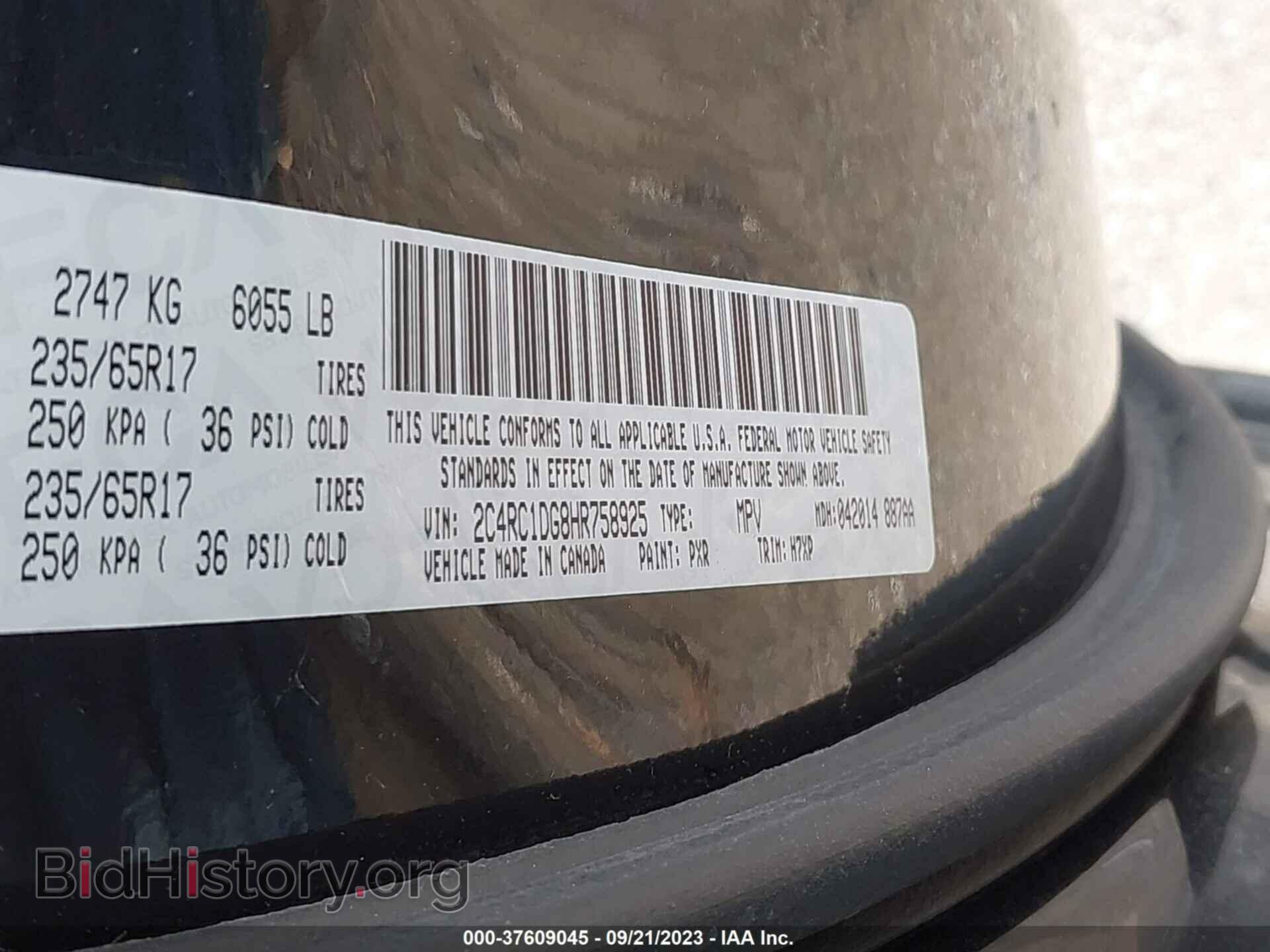2017 CHRYSLER PACIFICA - VIN: 2C4RC1DG8HR758925 - Photo 9