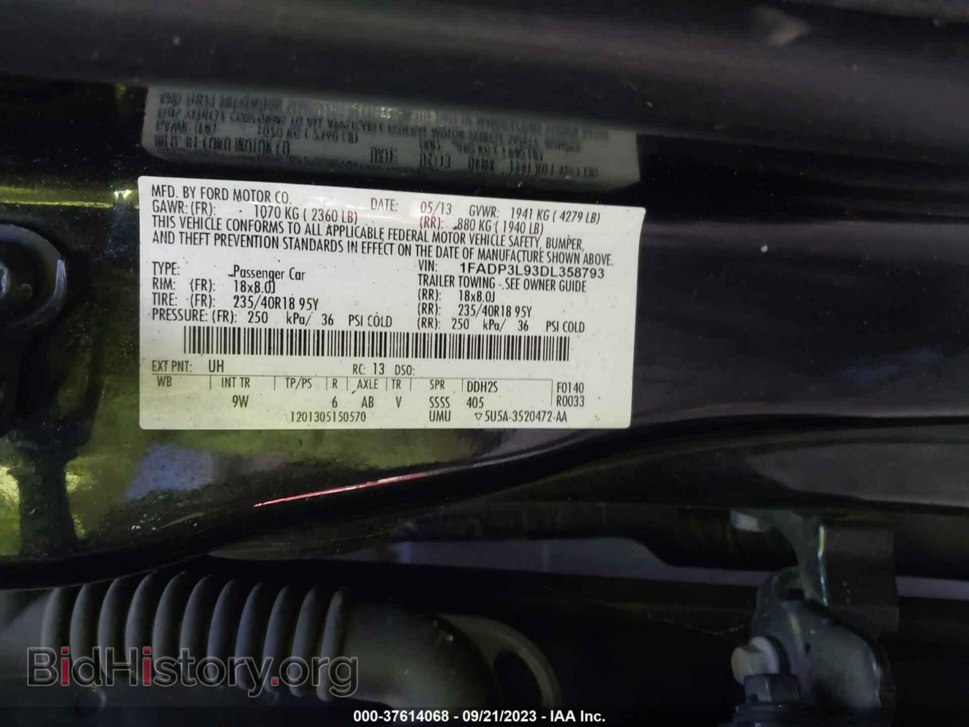 2013 FORD FOCUS - VIN: 1FADP3L93DL358793 - Фото 9