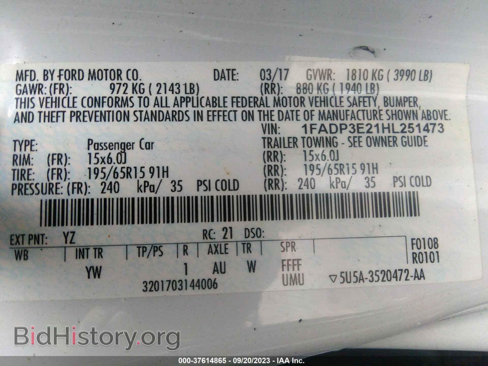 2017 FORD FOCUS - VIN: 1FADP3E21HL251473 - Photo 9