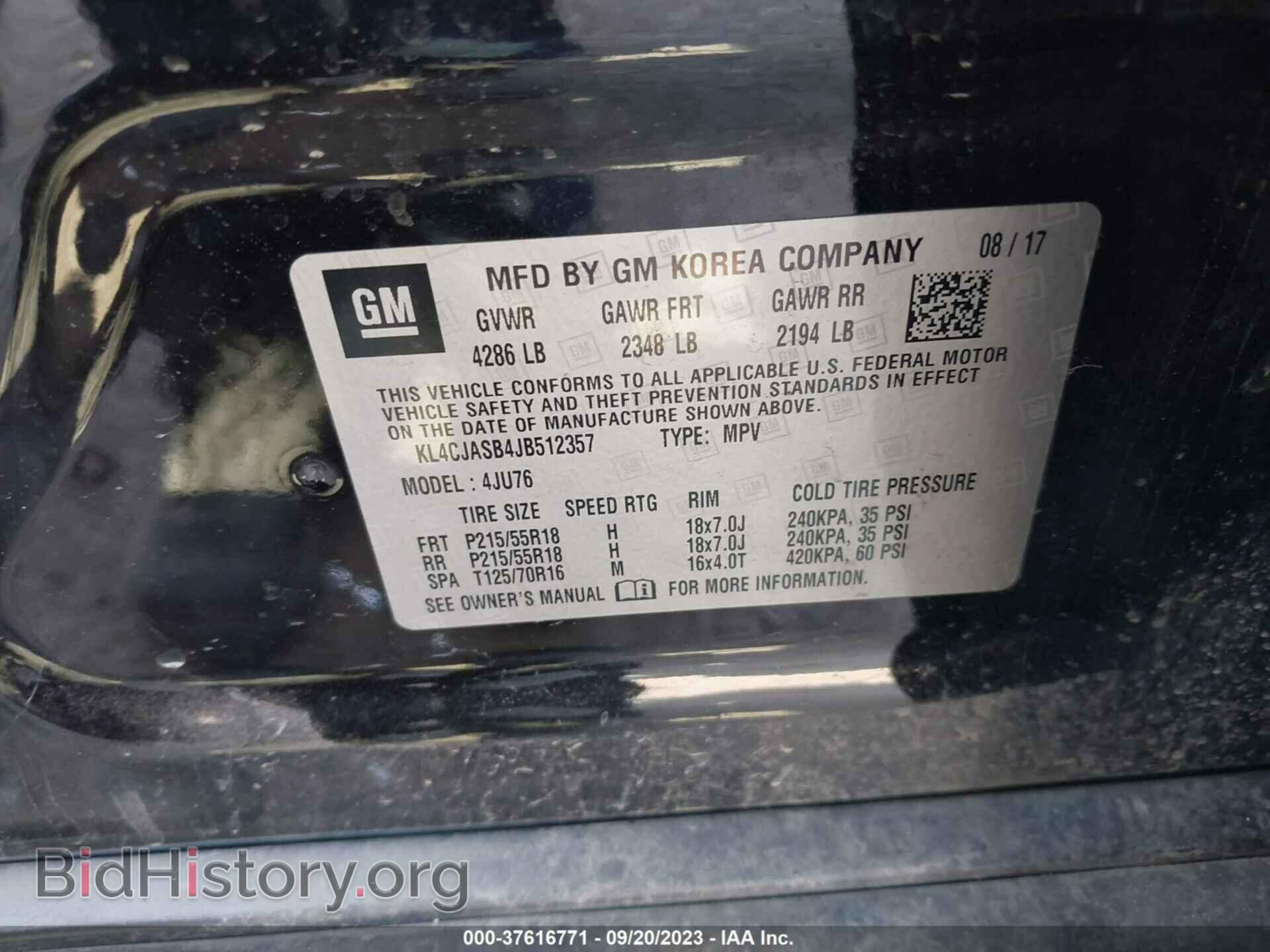 2018 BUICK ENCORE - VIN: KL4CJASB4JB512357 - Photo 9