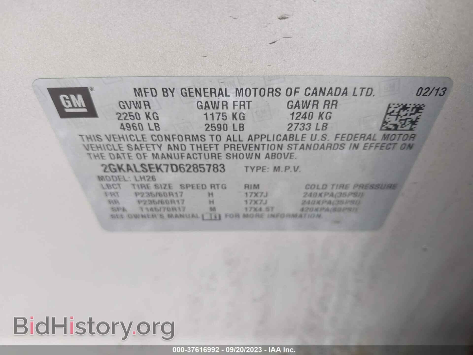 2013 GMC TERRAIN - VIN: 2GKALSEK7D6285783 - Photo 9