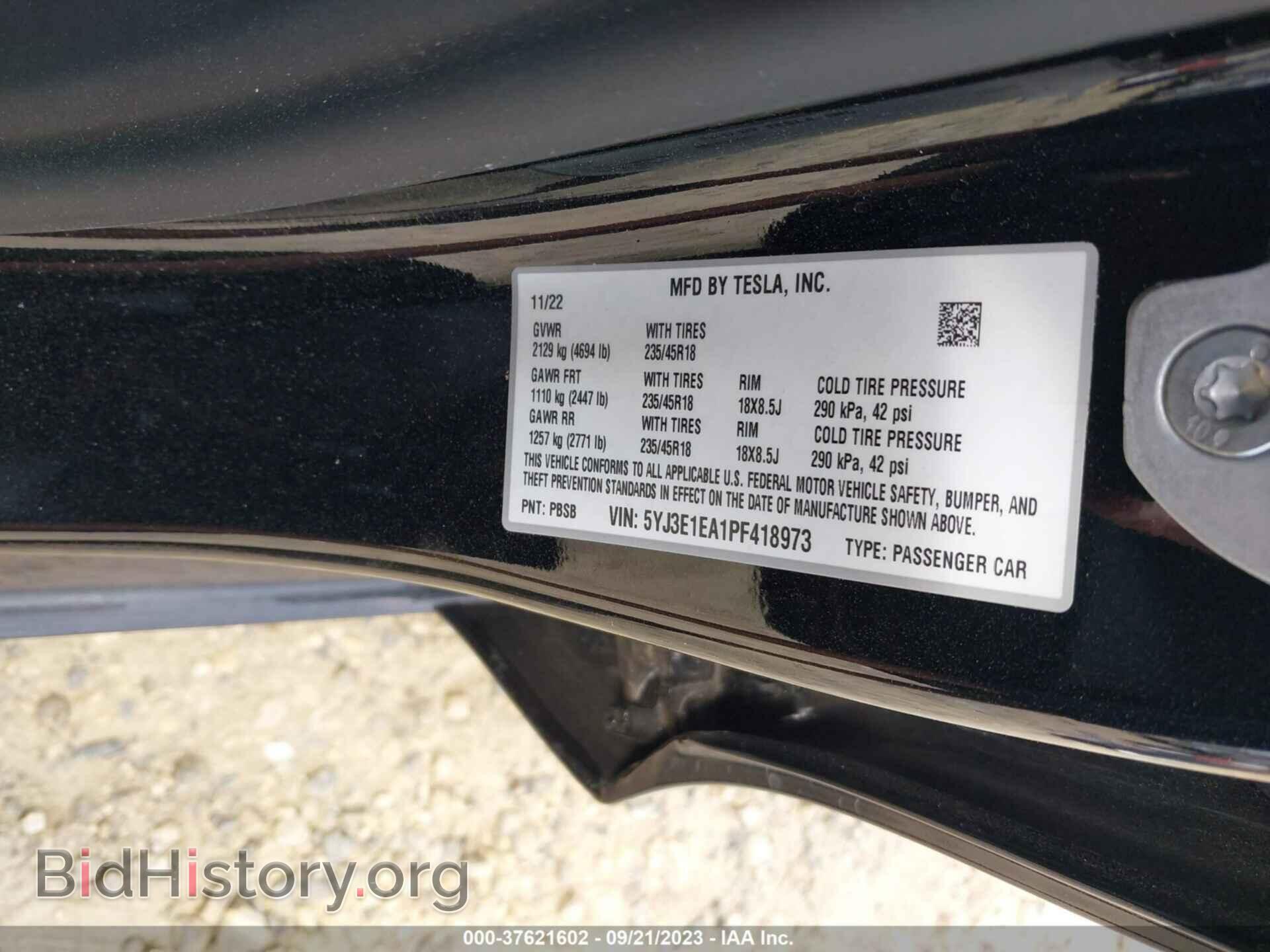 2023 TESLA MODEL 3 - VIN: 5YJ3E1EA1PF418973 - Фото 9
