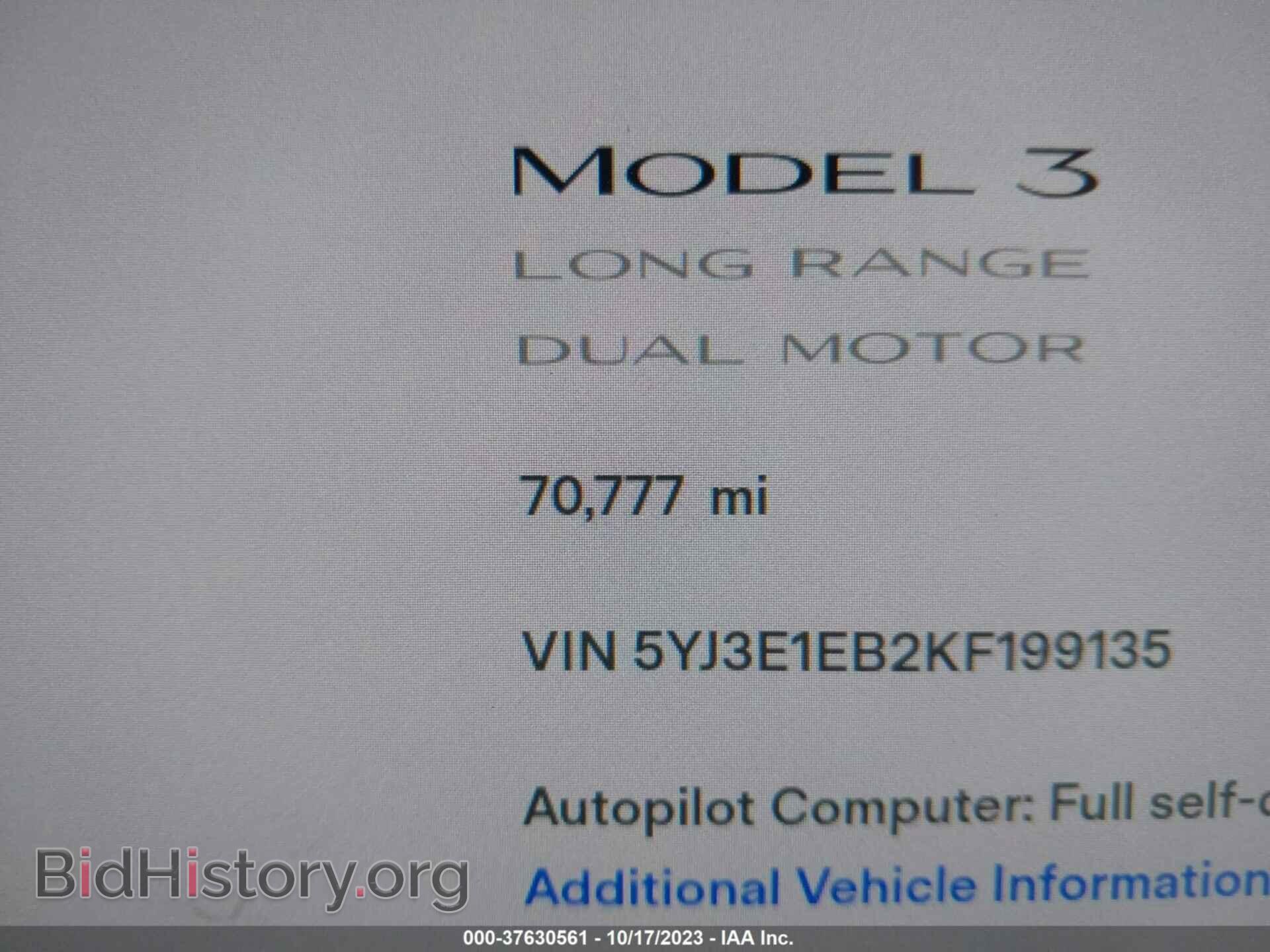 2019 TESLA MODEL 3 - VIN: 5YJ3E1EB2KF199135 - Фото 14