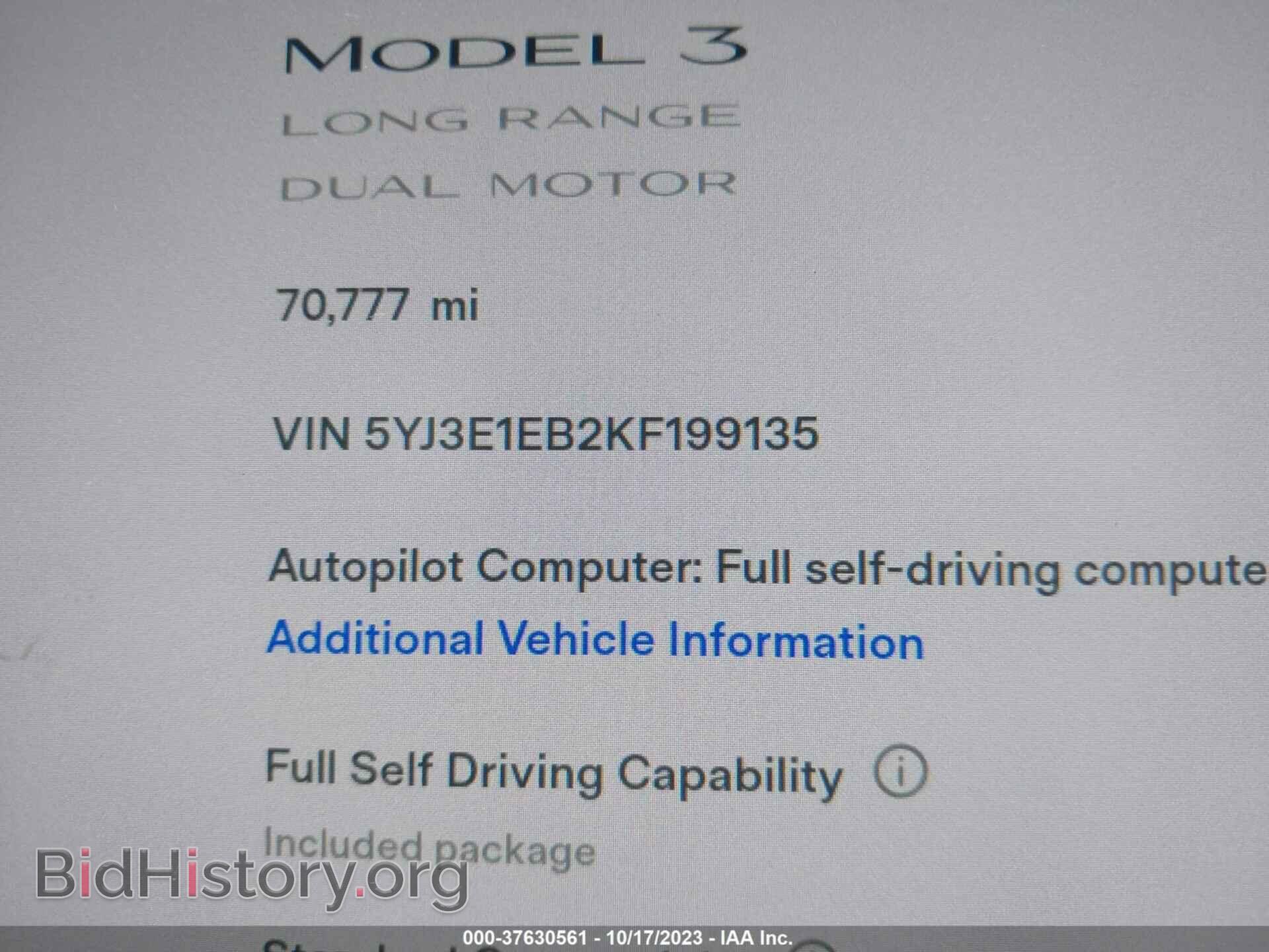 2019 TESLA MODEL 3 - VIN: 5YJ3E1EB2KF199135 - Фото 9