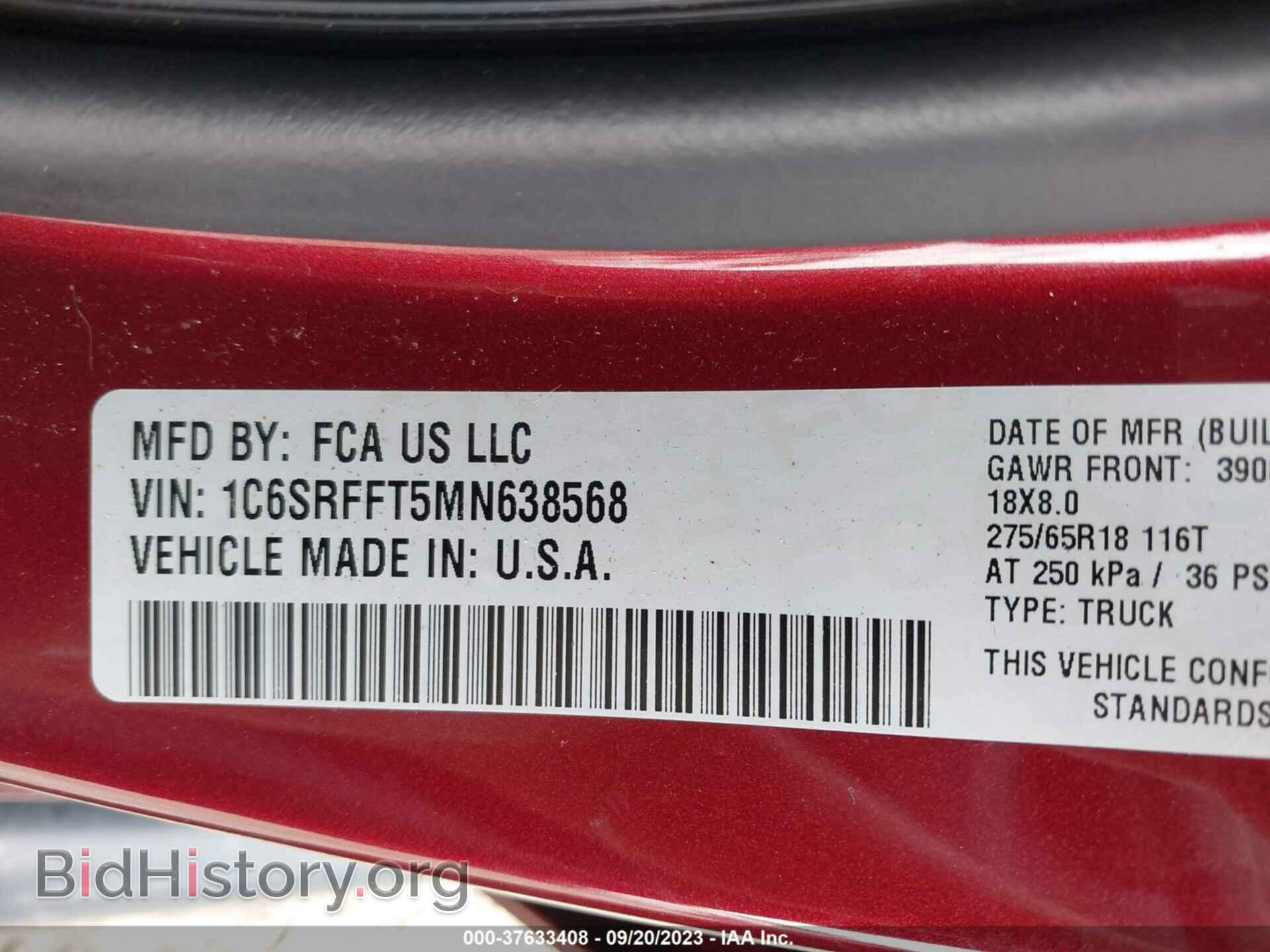 2021 RAM 1500 - VIN: 1C6SRFFT5MN638568 - Фото 9