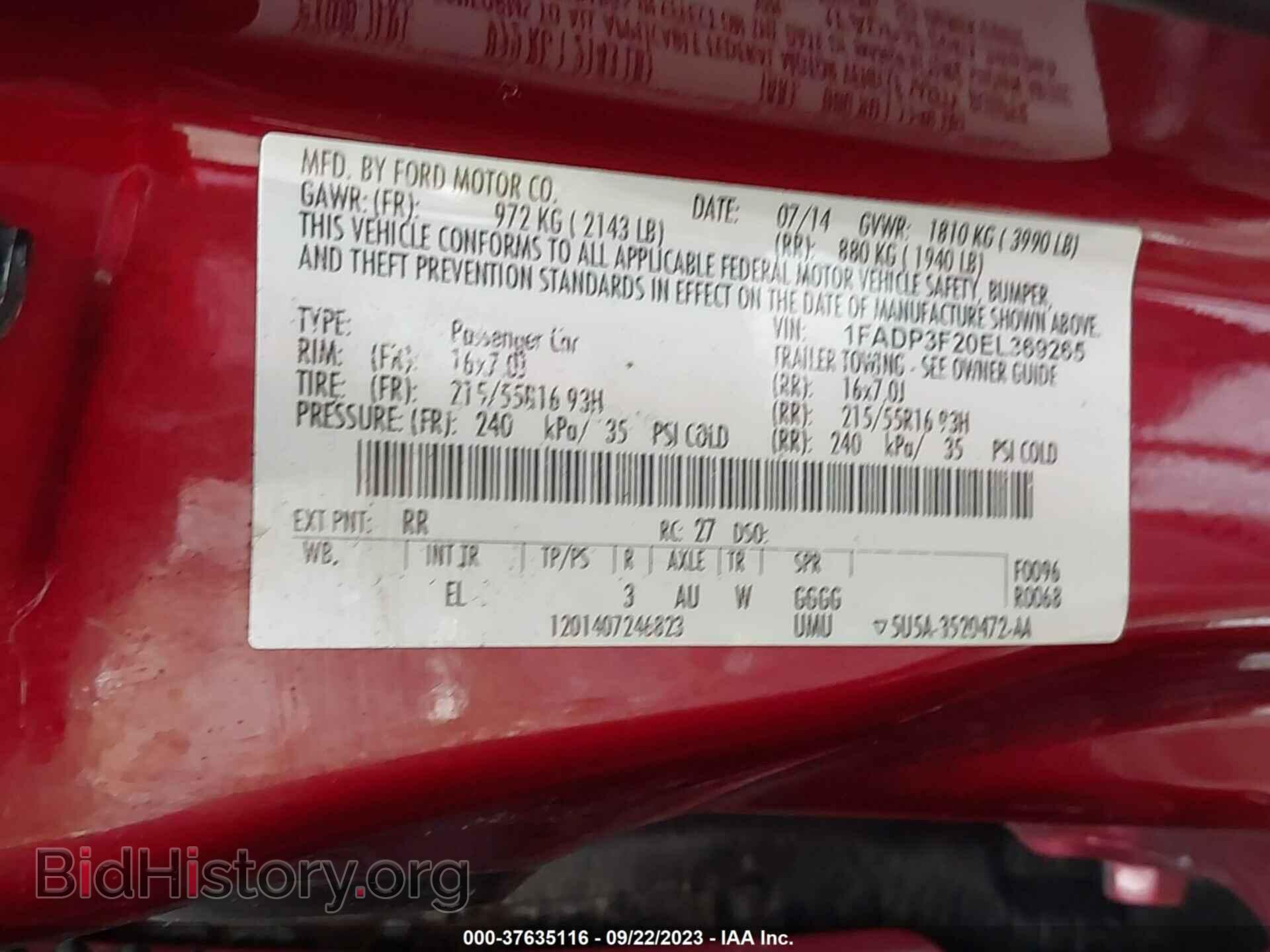 2014 FORD FOCUS - VIN: 1FADP3F20EL369265 - Photo 9