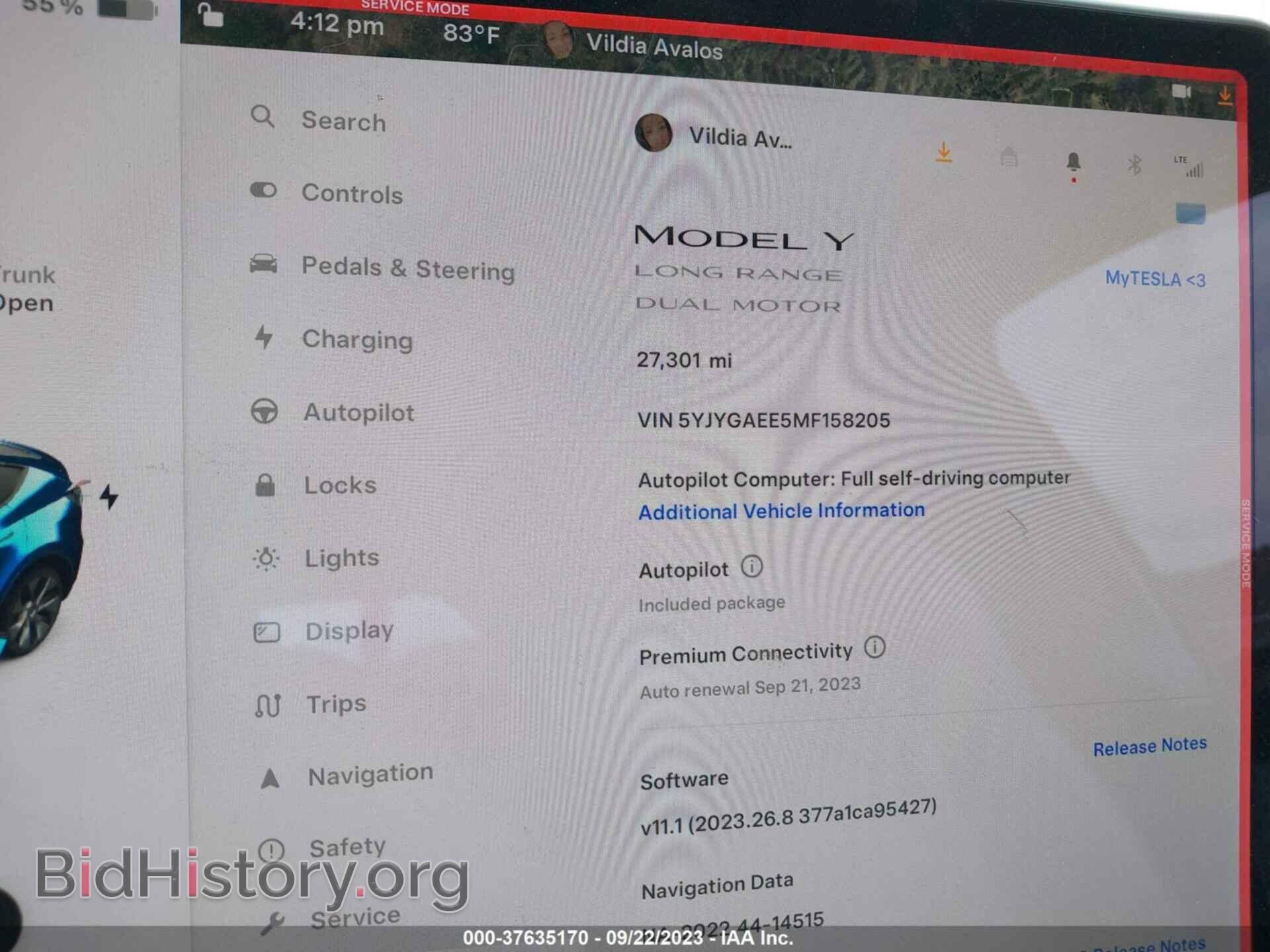 2021 TESLA MODEL Y - VIN: 5YJYGAEE5MF158205 - Photo 7