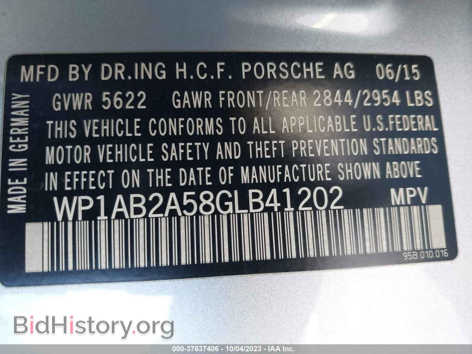 2016 PORSCHE MACAN - VIN: WP1AB2A58GLB41202 - Photo 9