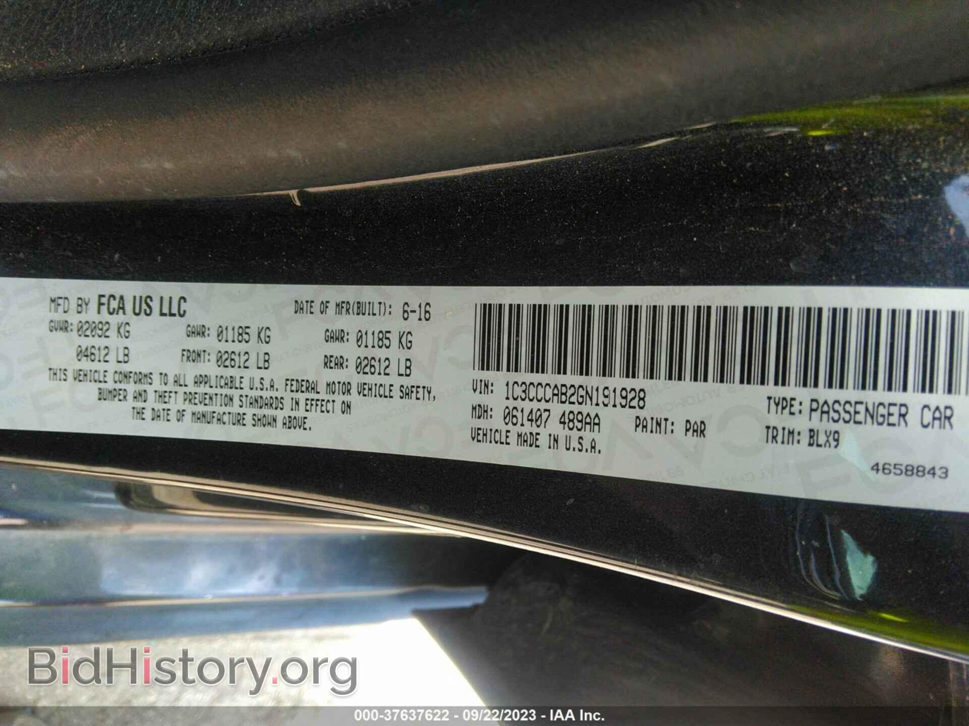 2016 CHRYSLER 200 - VIN: 1C3CCCAB2GN191928 - Photo 9