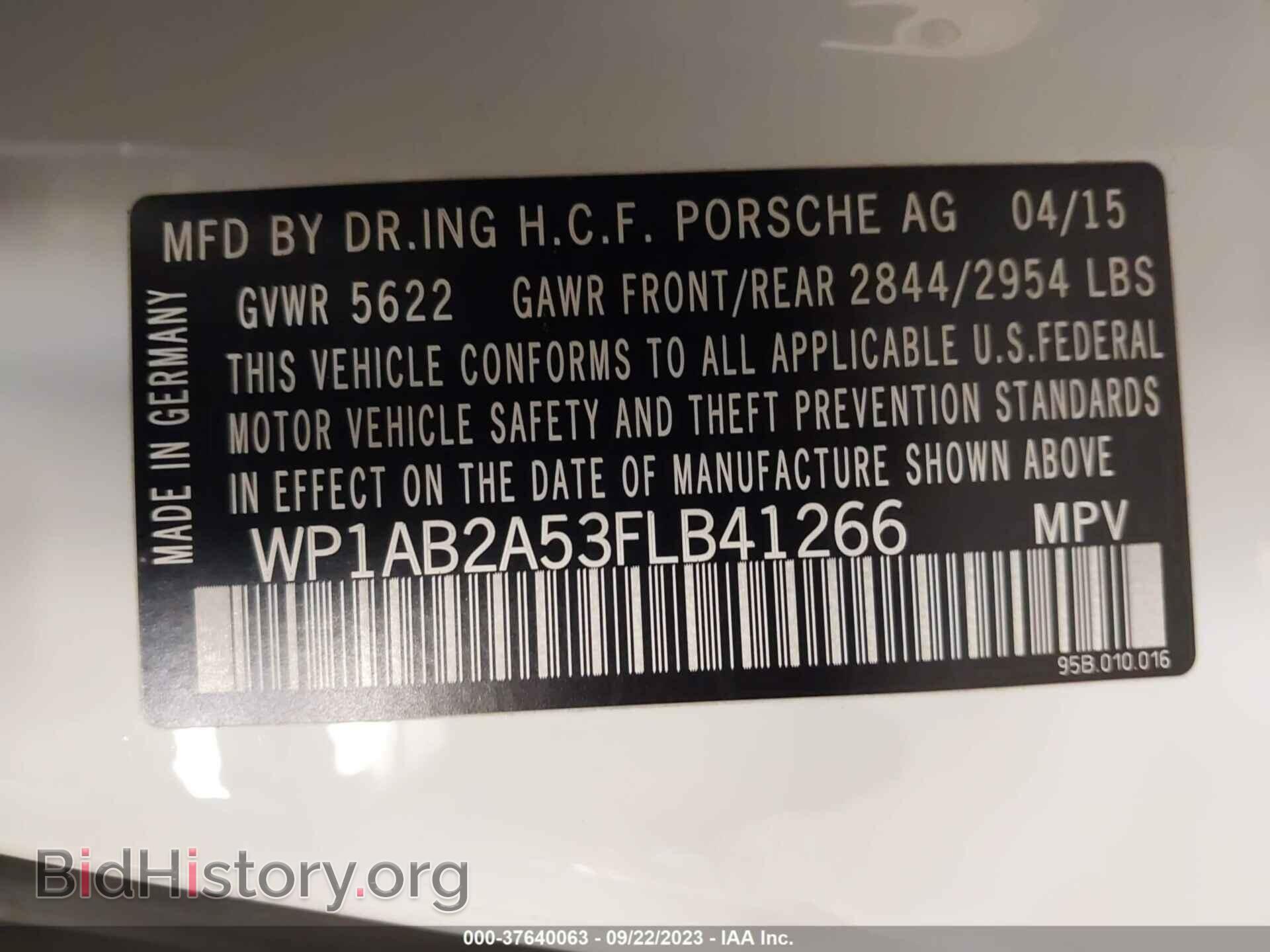 2015 PORSCHE MACAN - VIN: WP1AB2A53FLB41266 - Photo 9