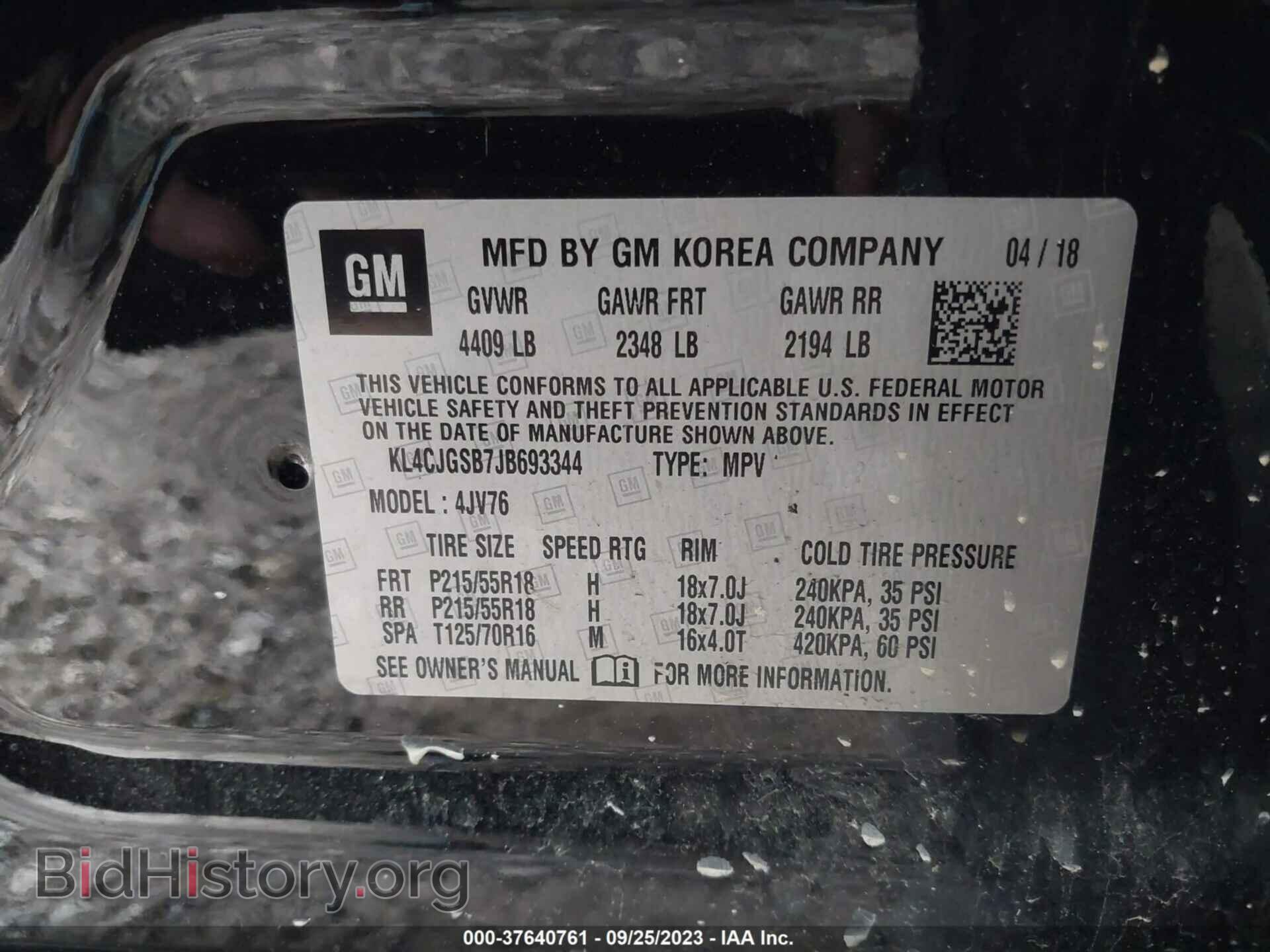 2018 BUICK ENCORE - VIN: KL4CJGSB7JB693344 - Photo 9