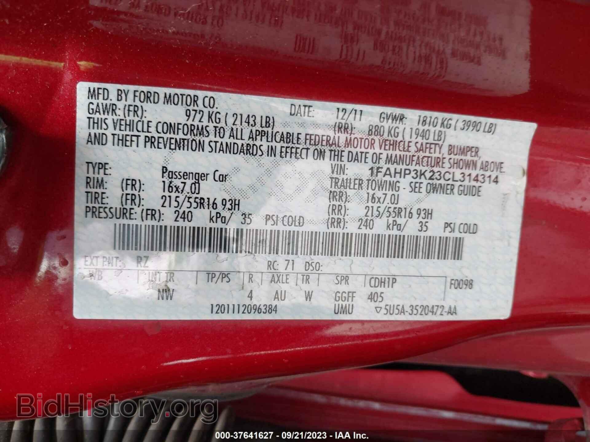 2012 FORD FOCUS - VIN: 1FAHP3K23CL314314 - Photo 9
