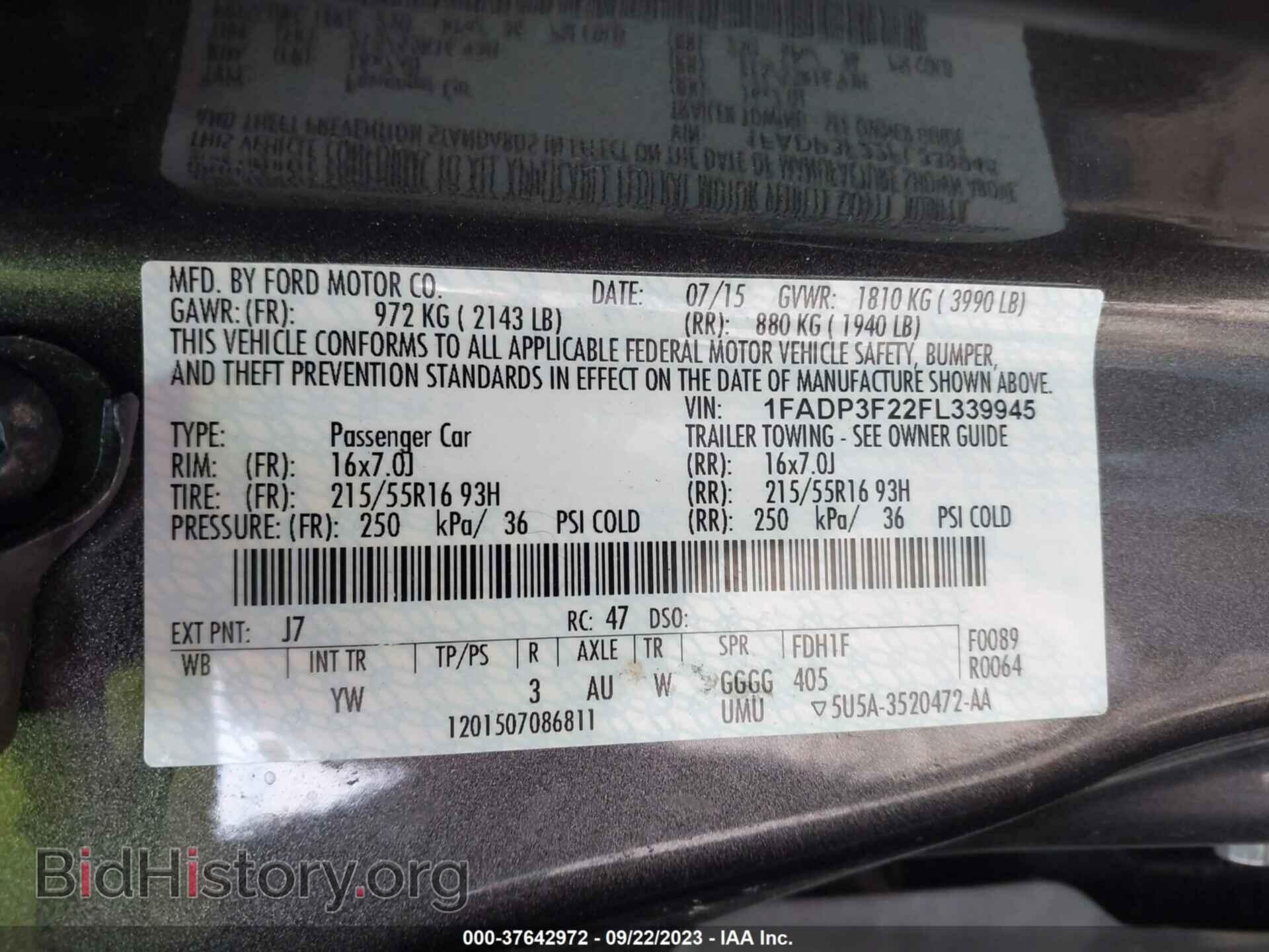 2015 FORD FOCUS - VIN: 1FADP3F22FL339945 - Photo 9