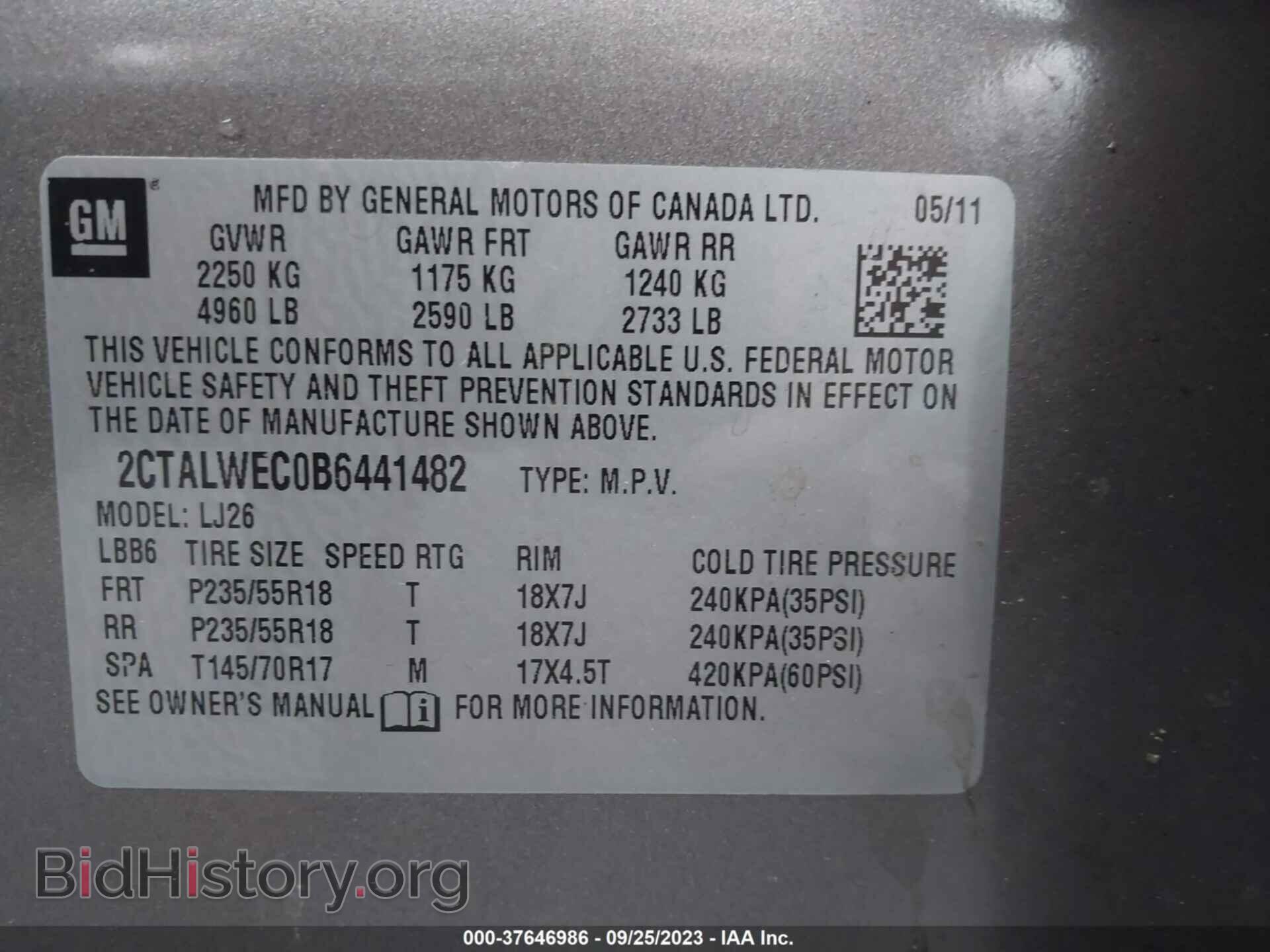 2011 GMC TERRAIN - VIN: 2CTALWEC0B6441482 - Фото 9