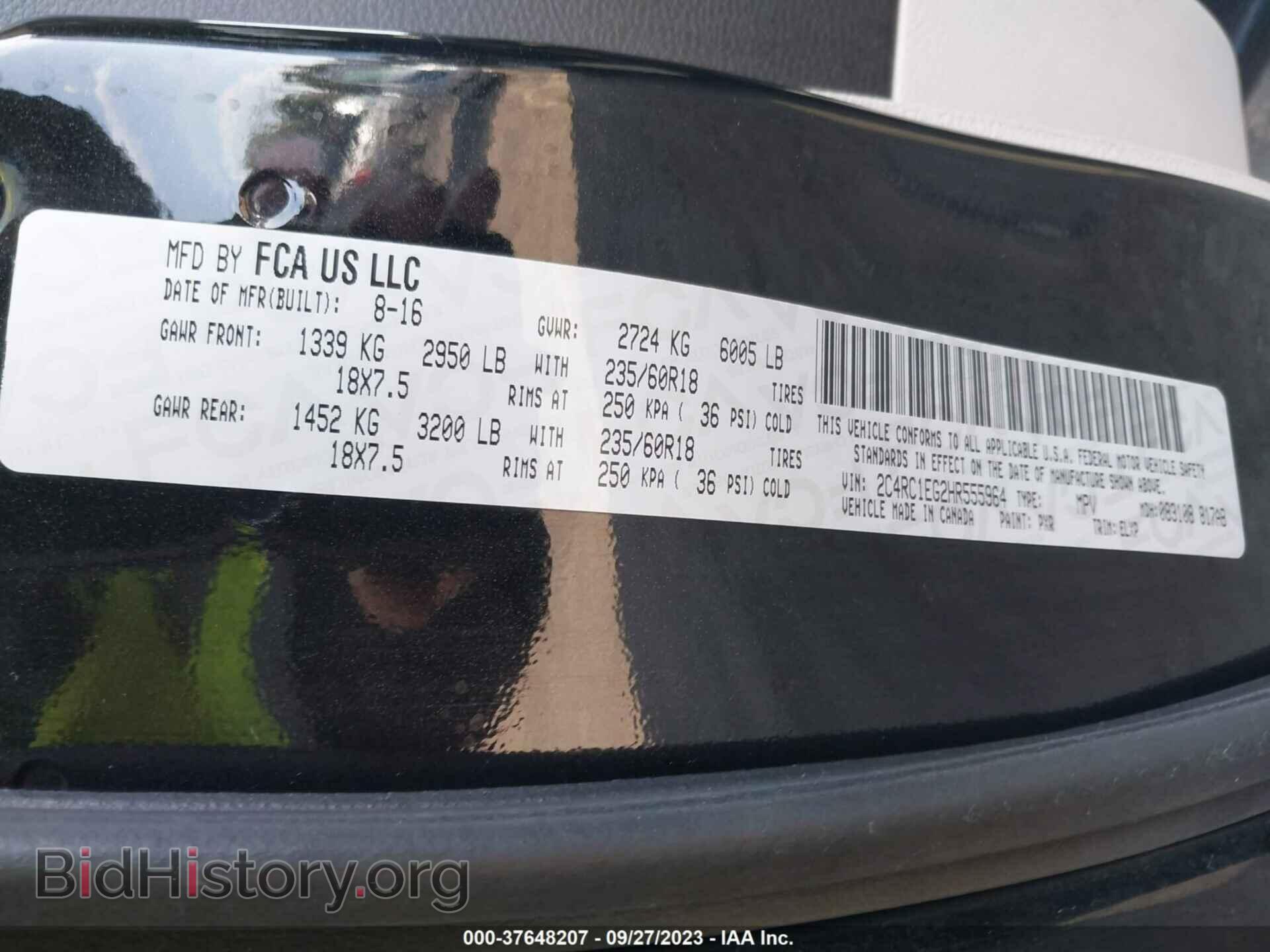 2017 CHRYSLER PACIFICA - VIN: 2C4RC1EG2HR555964 - Photo 9