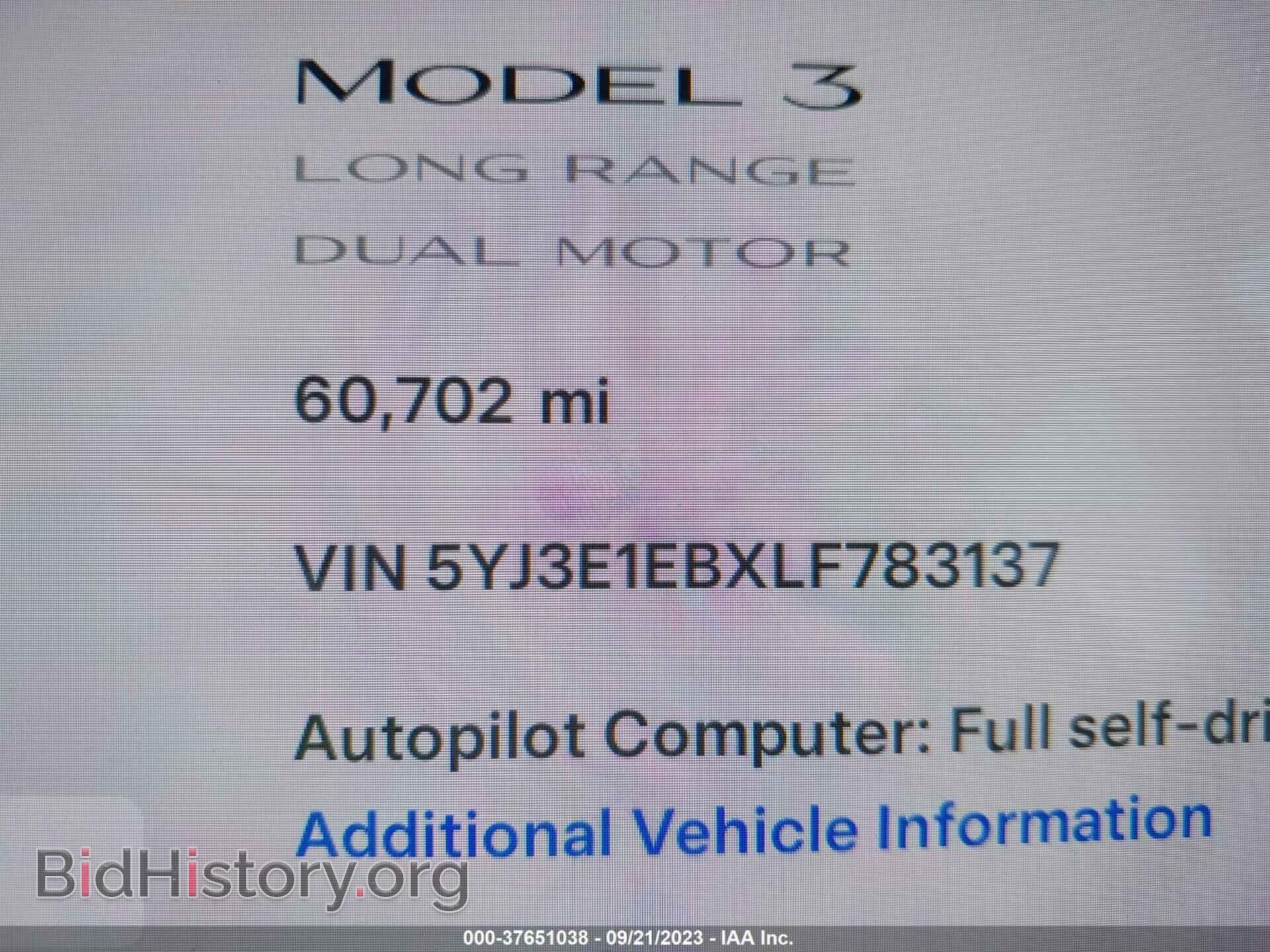 2020 TESLA MODEL 3 - VIN: 5YJ3E1EBXLF783137 - Photo 7