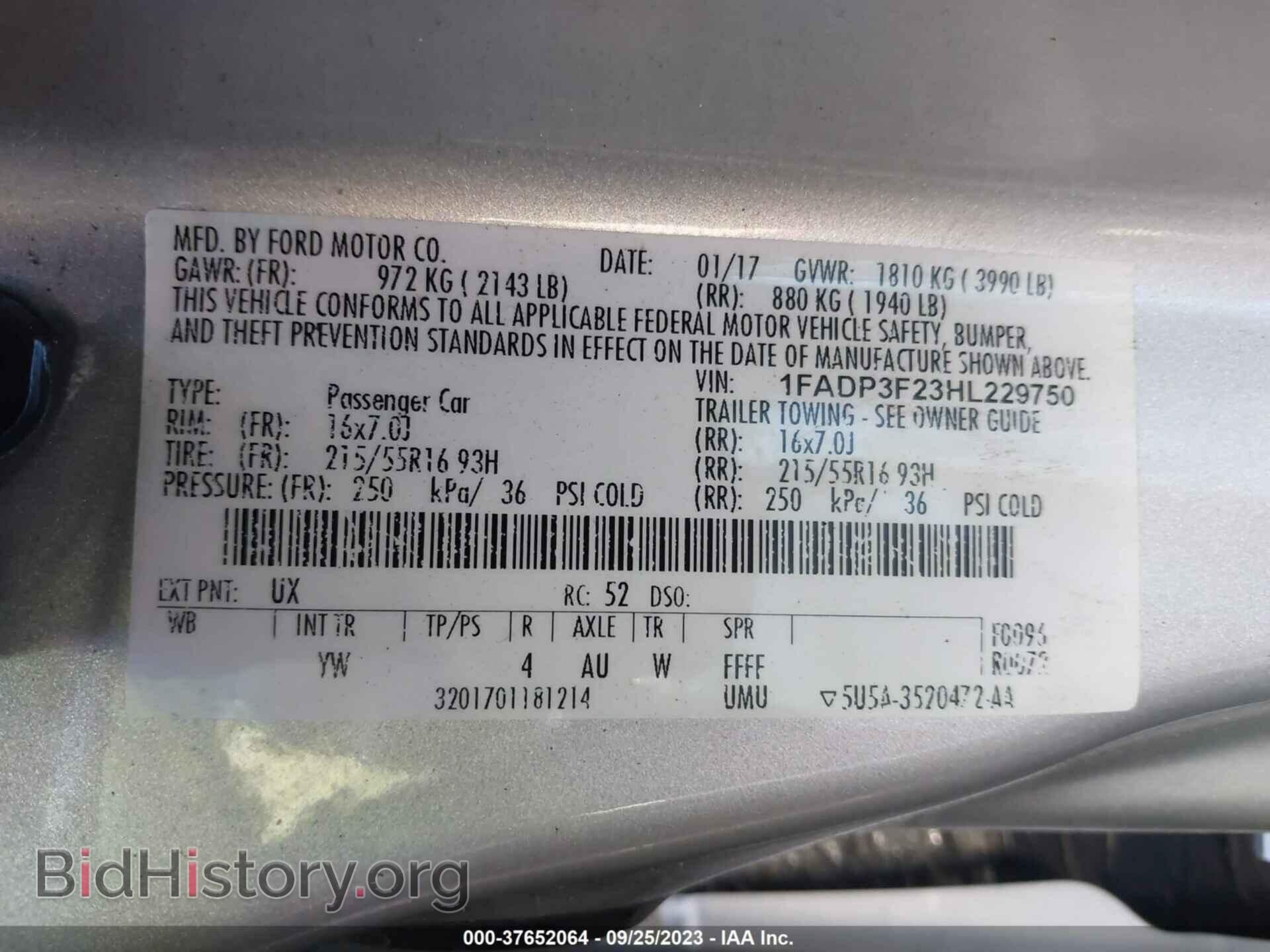 2017 FORD FOCUS - VIN: 1FADP3F23HL229750 - Фото 9