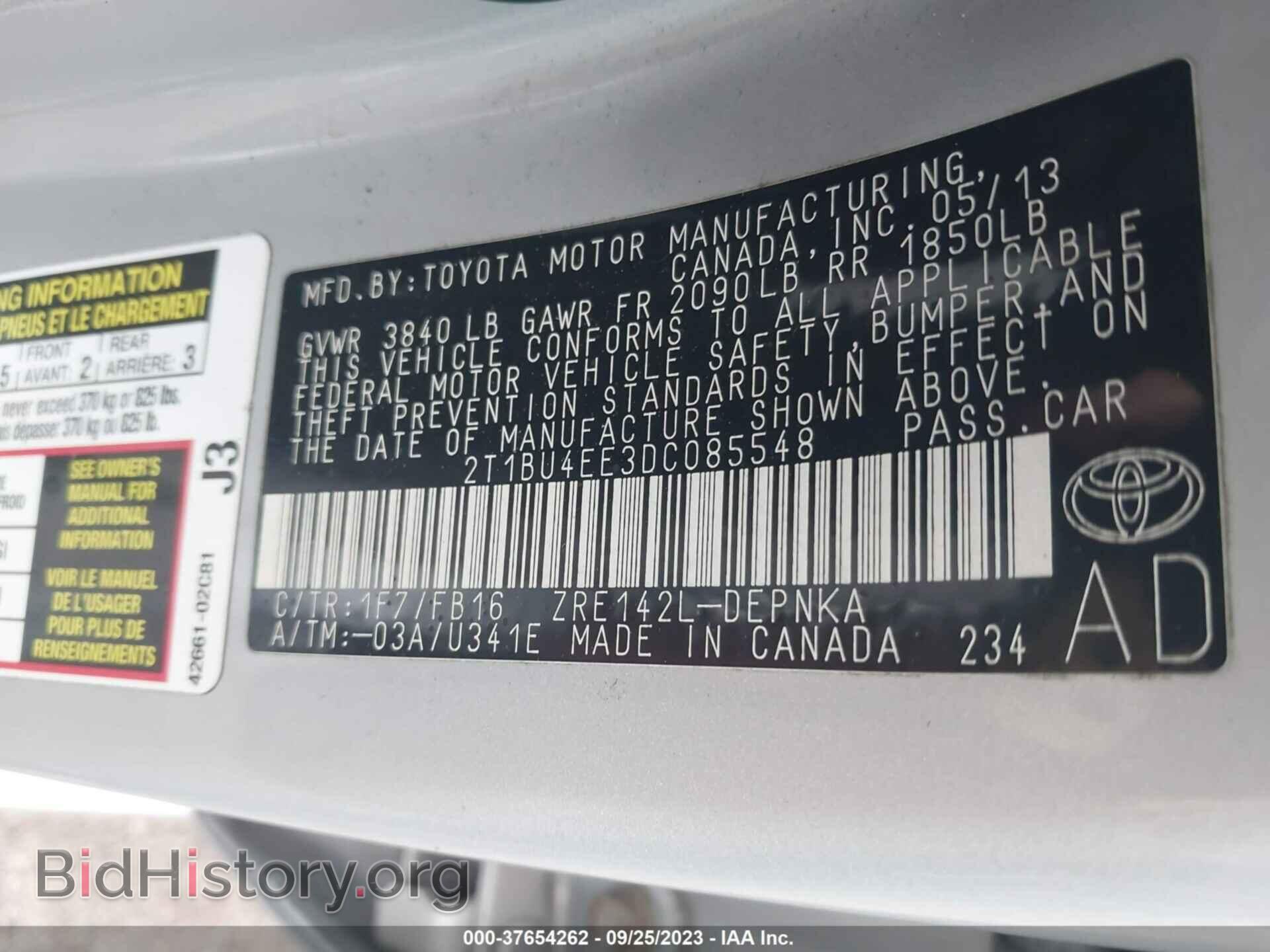 2013 TOYOTA COROLLA - VIN: 2T1BU4EE3DC085548 - Фото 9