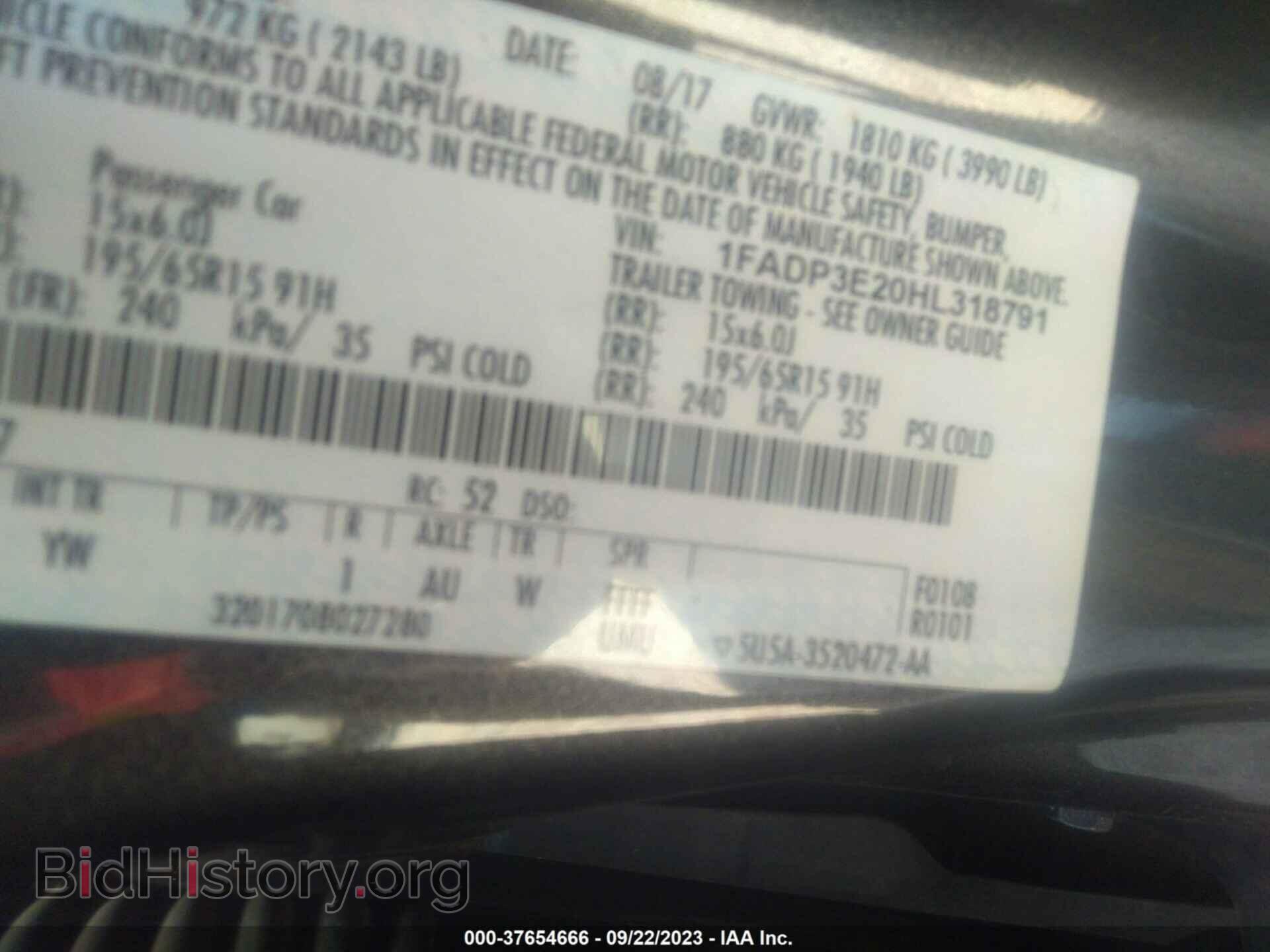 2017 FORD FOCUS - VIN: 1FADP3E20HL318791 - Photo 9