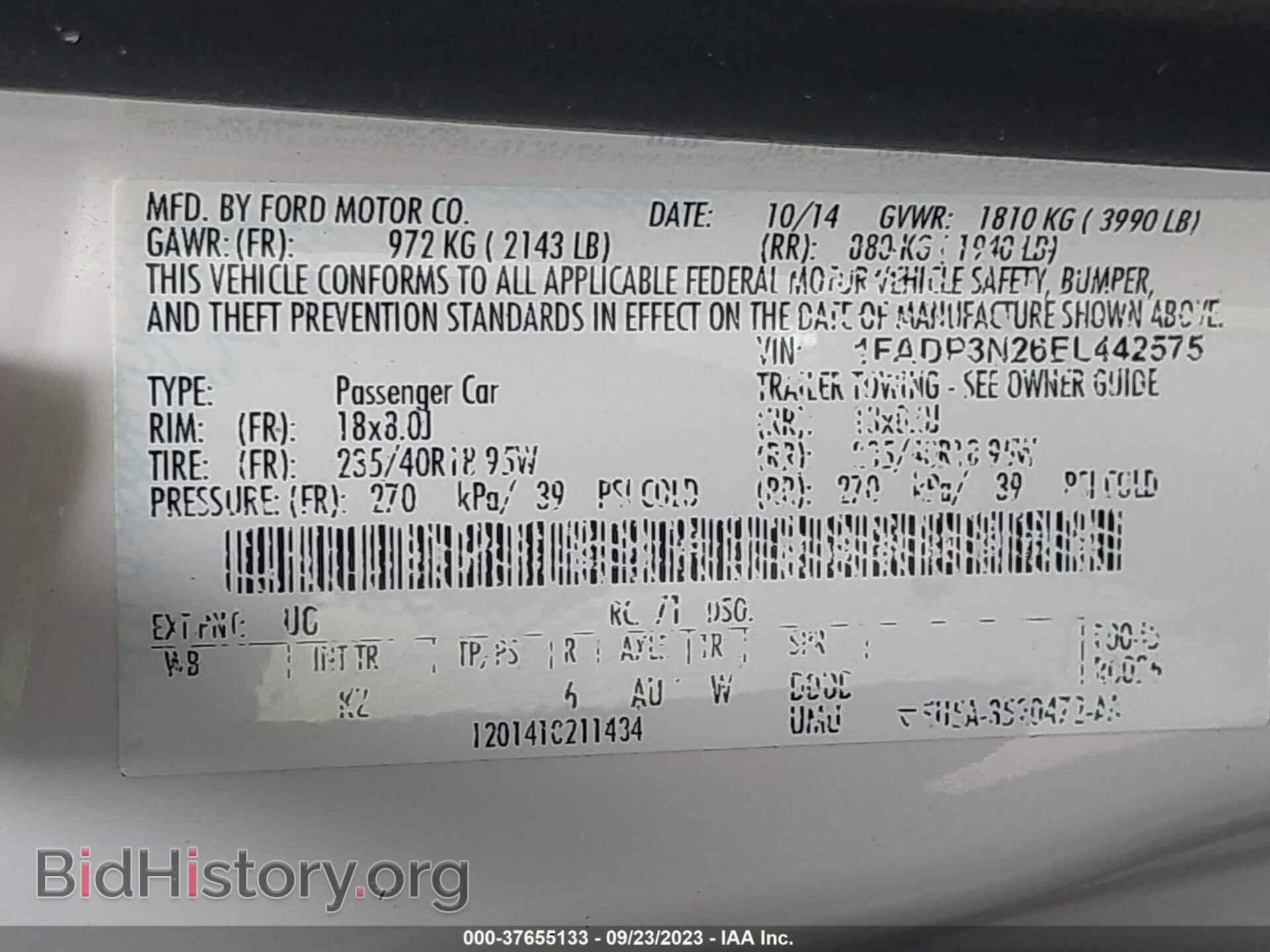 2014 FORD FOCUS - VIN: 1FADP3N26EL442575 - Photo 9