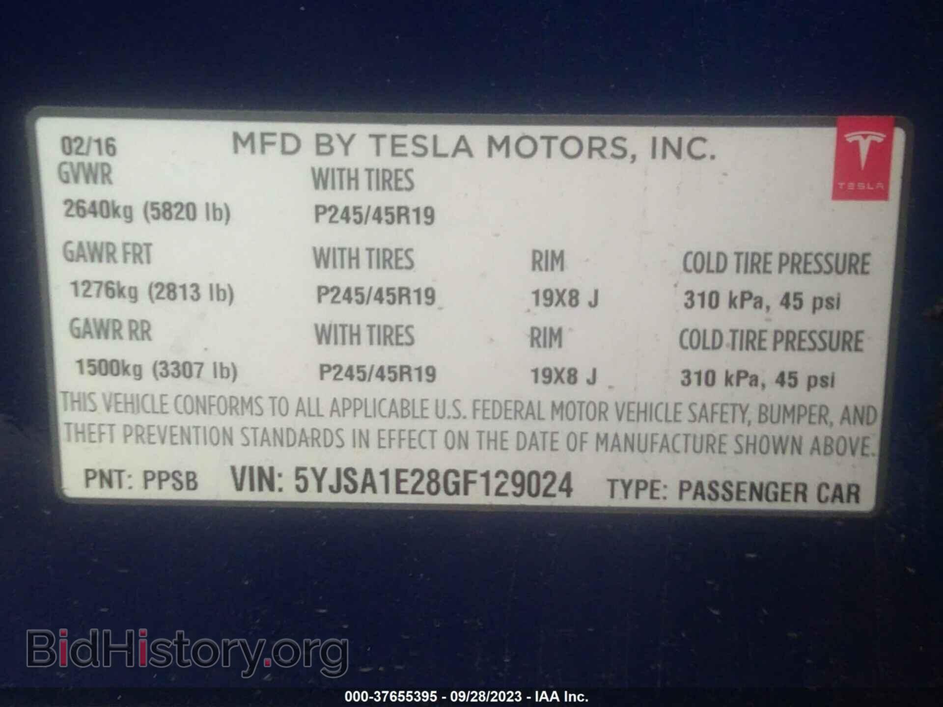 2016 TESLA MODEL S - VIN: 5YJSA1E28GF129024 - Photo 9