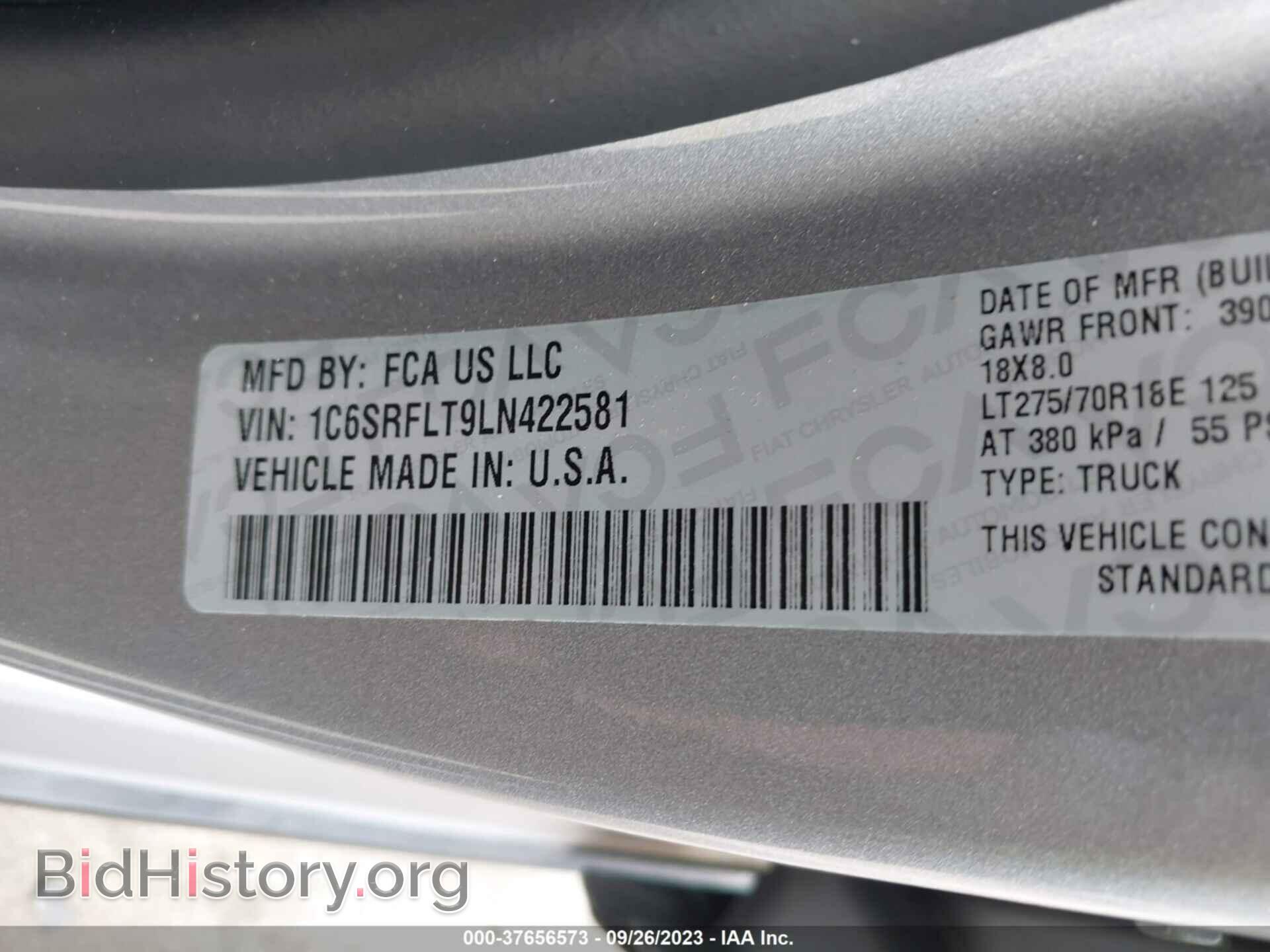 2020 RAM 1500 - VIN: 1C6SRFLT9LN422581 - Photo 9